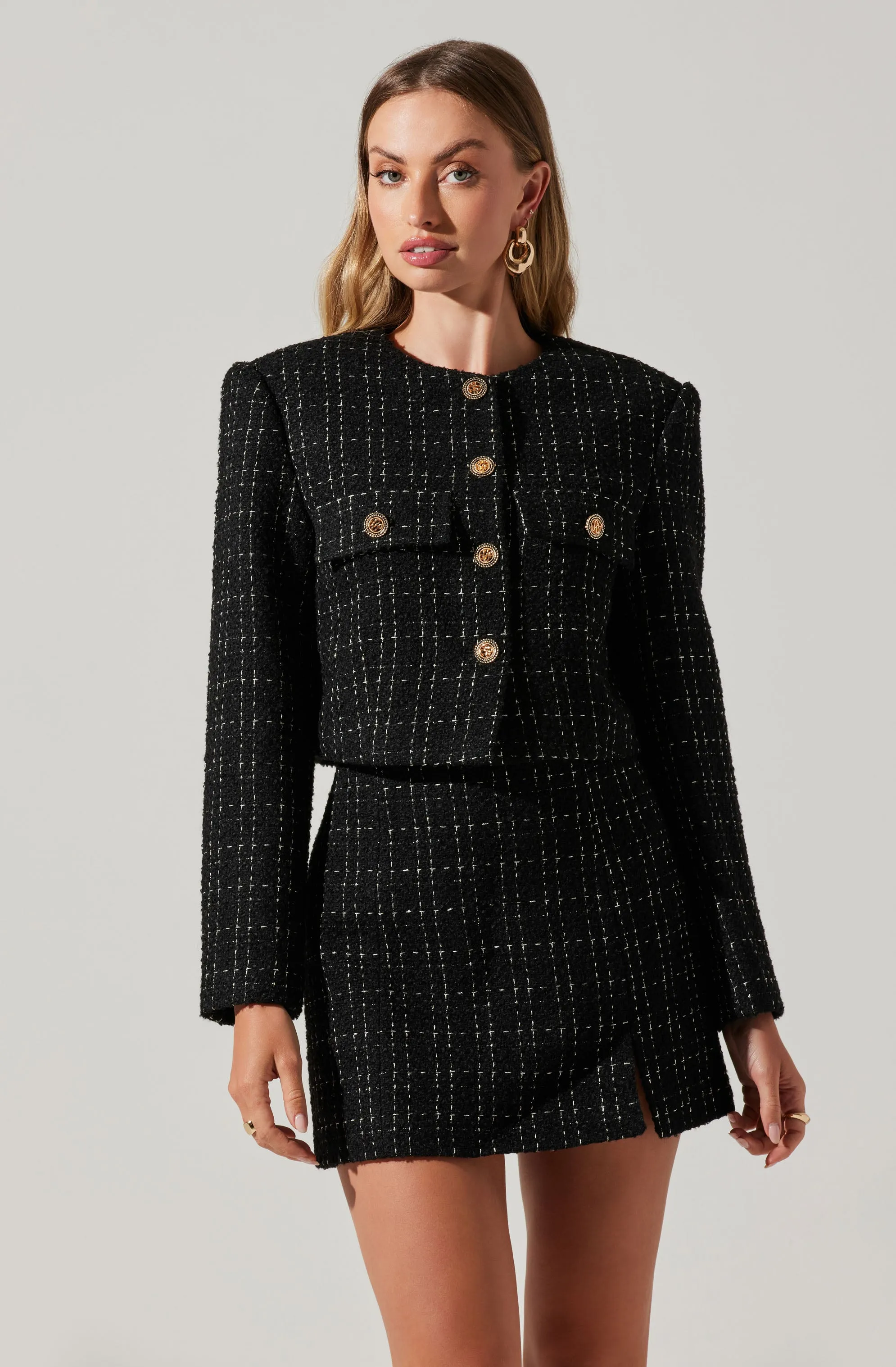 Covina Tweed Cropped Jacket sold by Astr