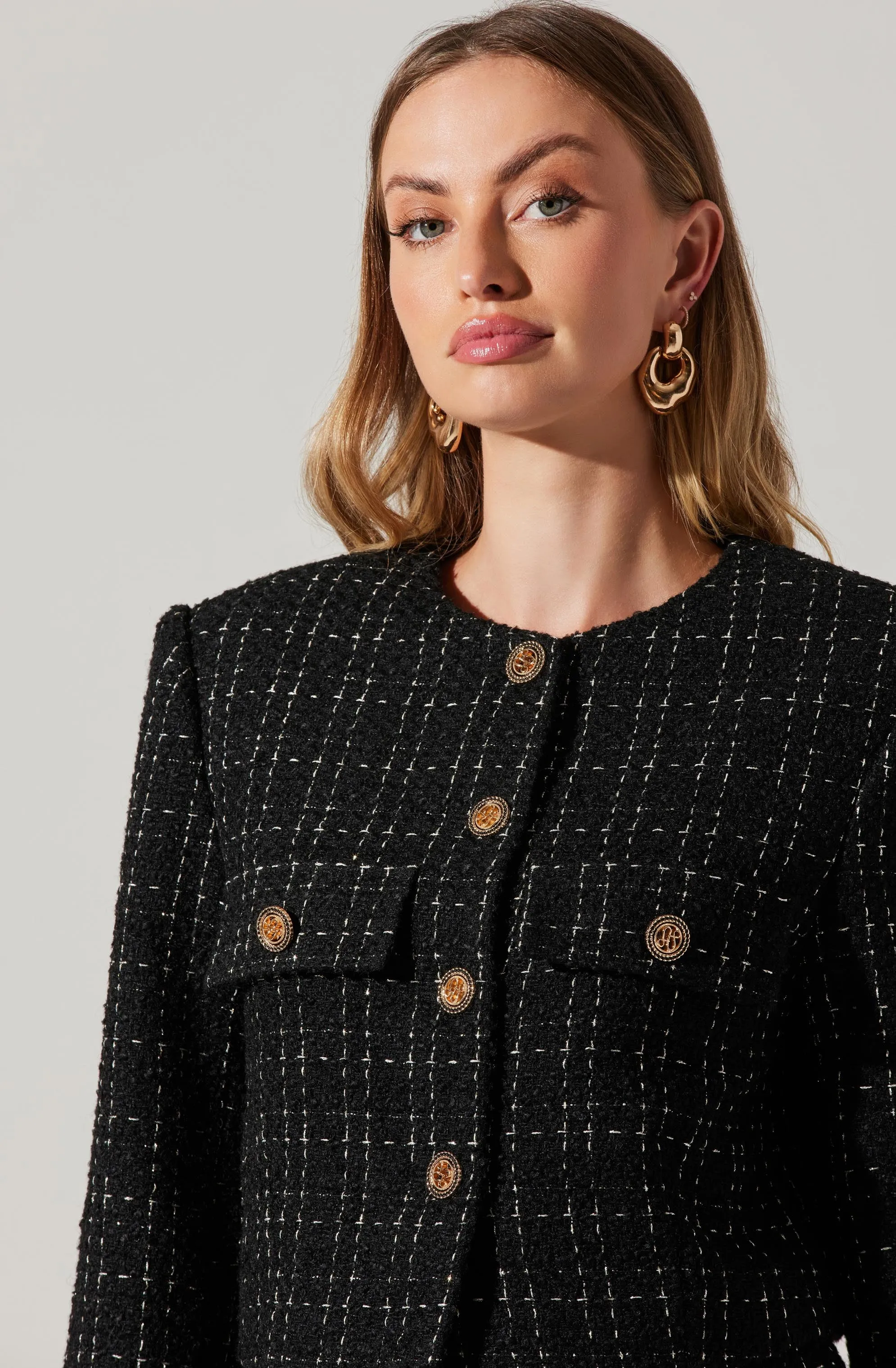 Covina Tweed Cropped Jacket sold by Astr product image thumbnail 3