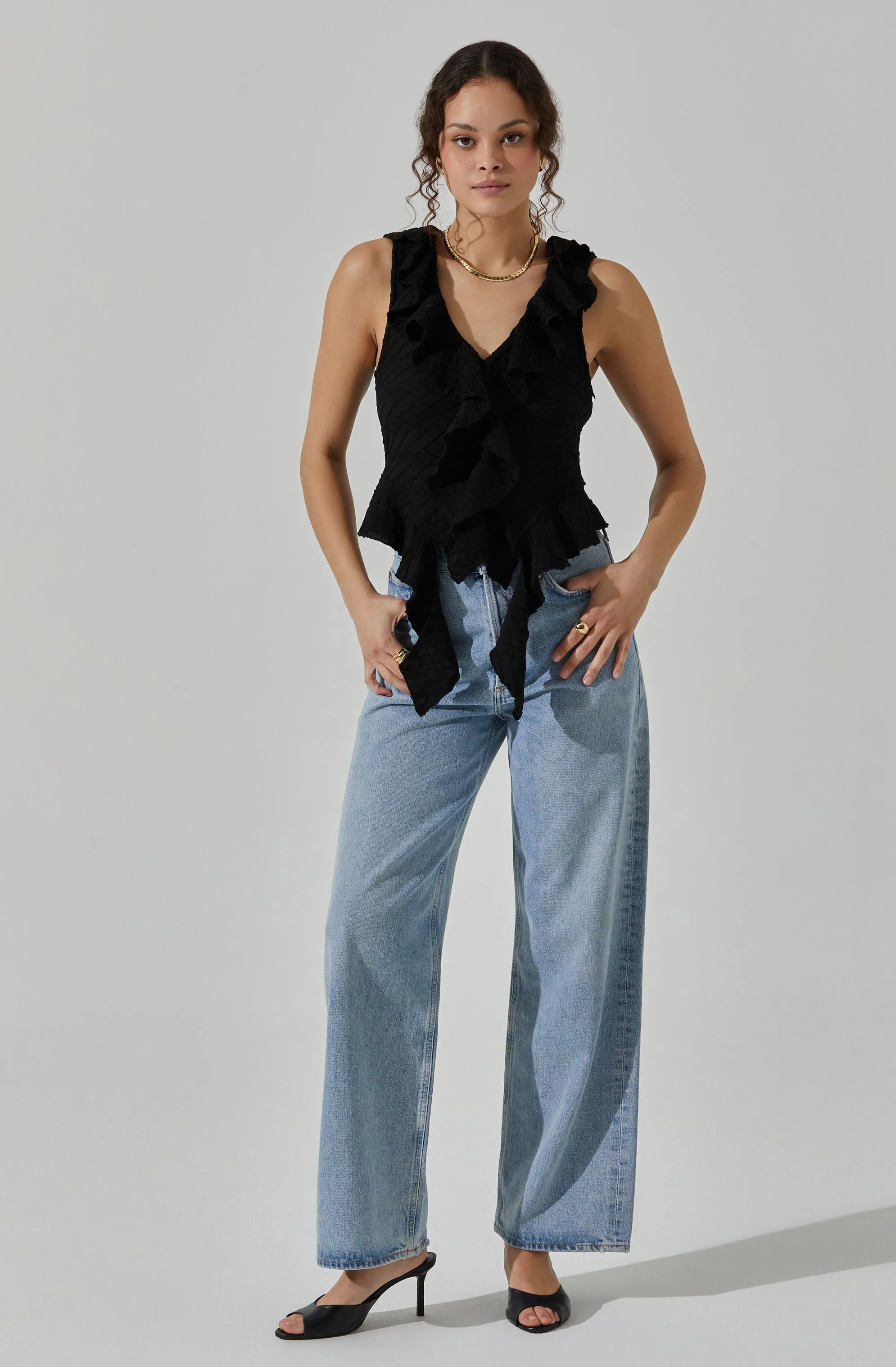 V-Neck Ruffle Top sold by Astr product image thumbnail 2