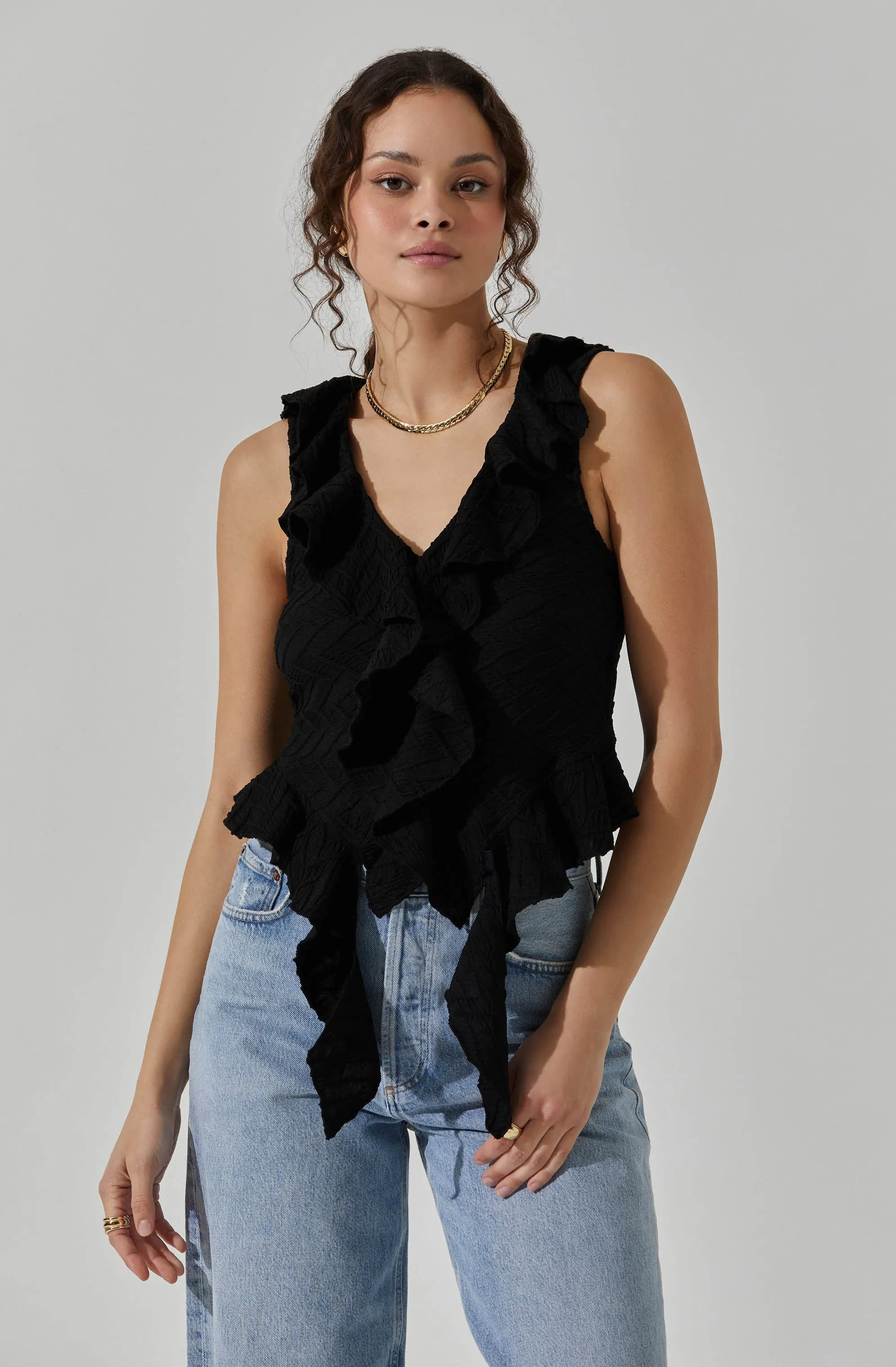 V-Neck Ruffle Top sold by Astr product image thumbnail 3