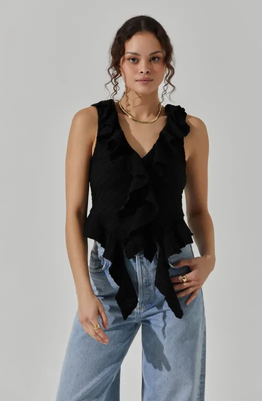 V-Neck Ruffle Top sold by Astr