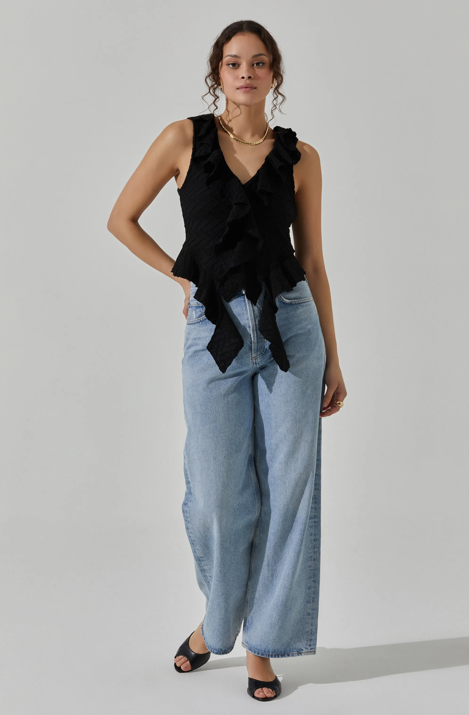 V-Neck Ruffle Top sold by Astr product image thumbnail 5