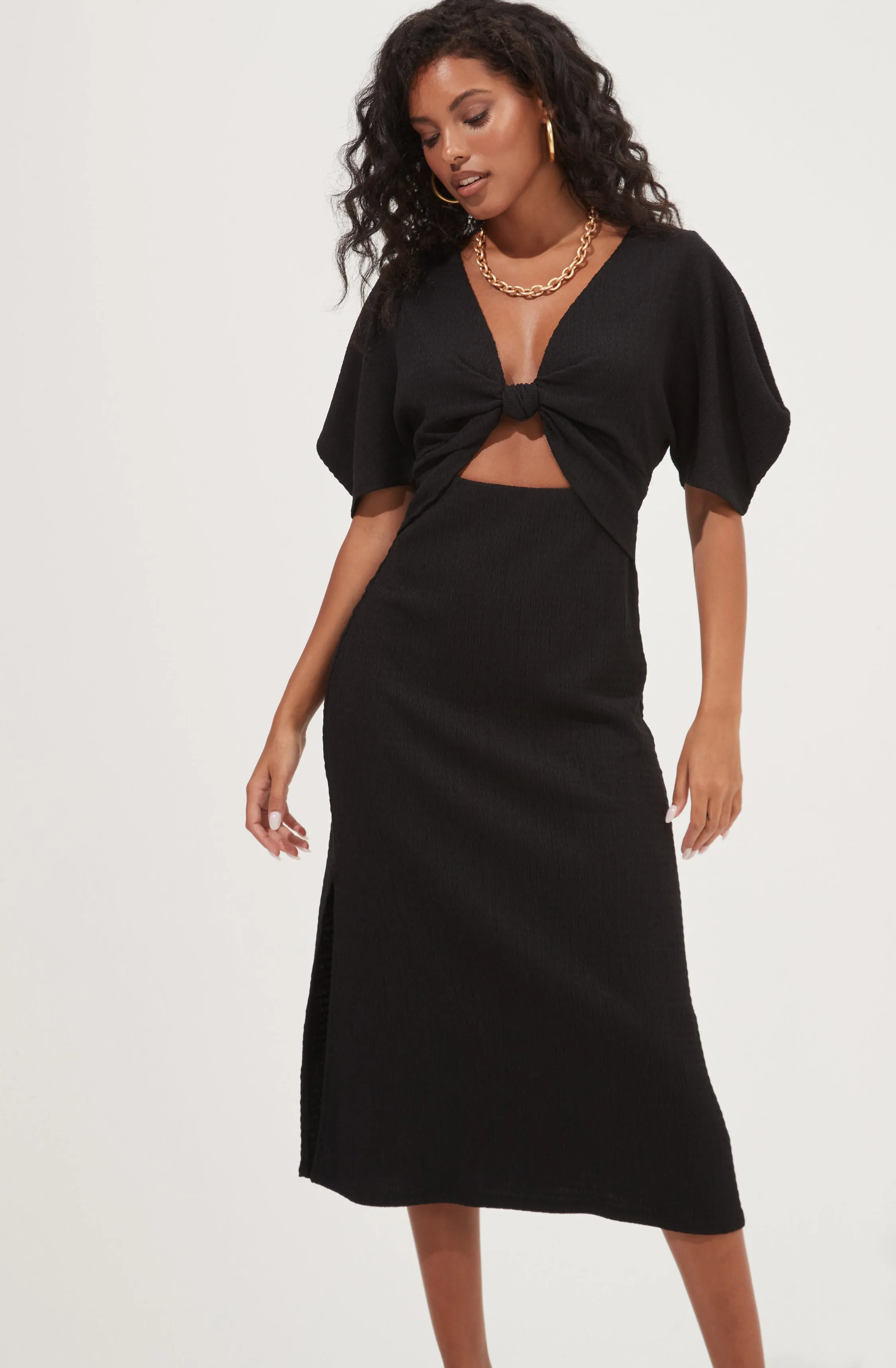 Normandie Cutout Puff Sleeve Midi Dress sold by Astr product image thumbnail 4