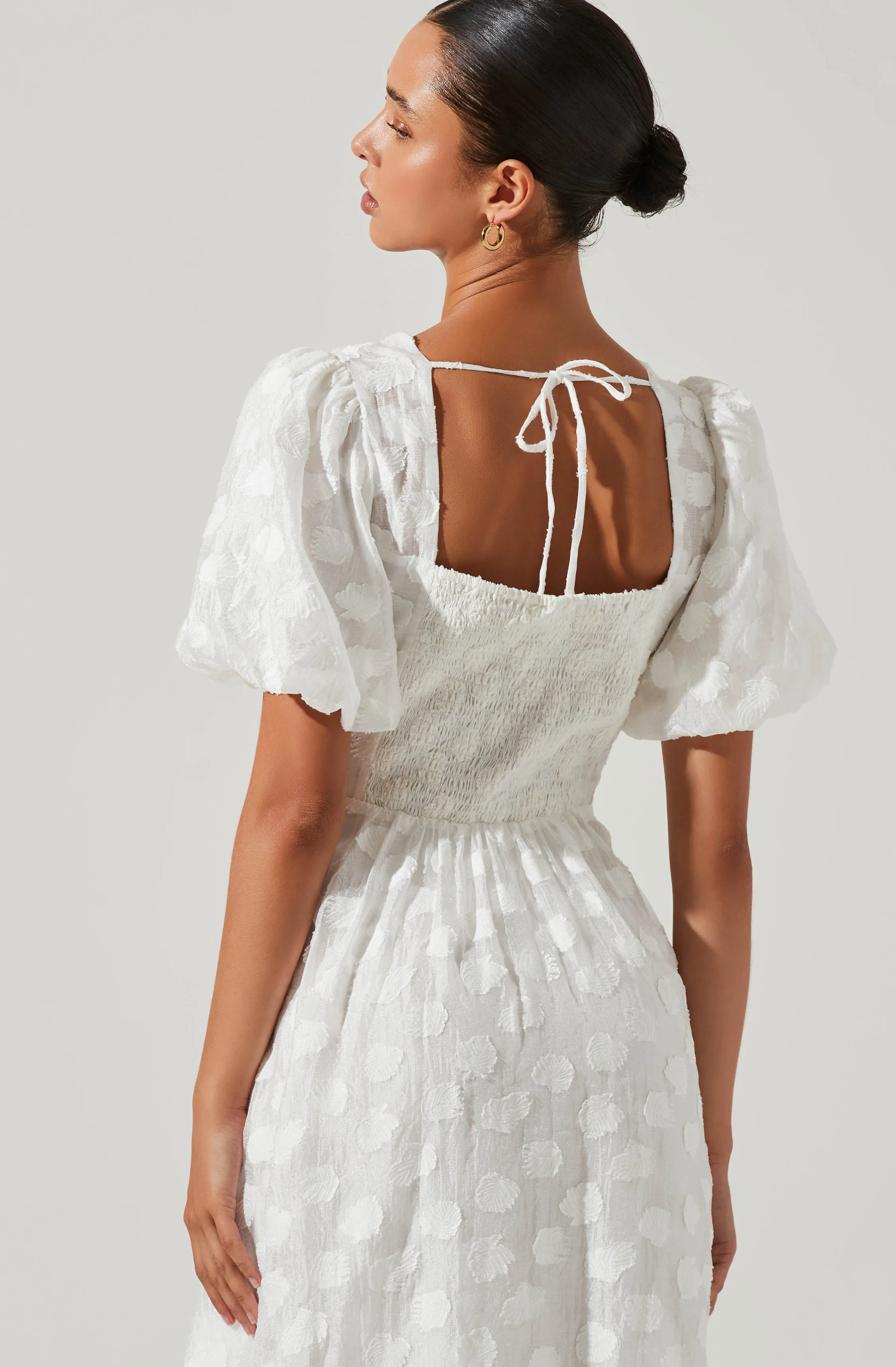 Sandy Polka Dot Puff Sleeve Midi Dress sold by Astr product image thumbnail 4