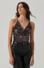 Sequin V Neck Bodysuit sold by Astr