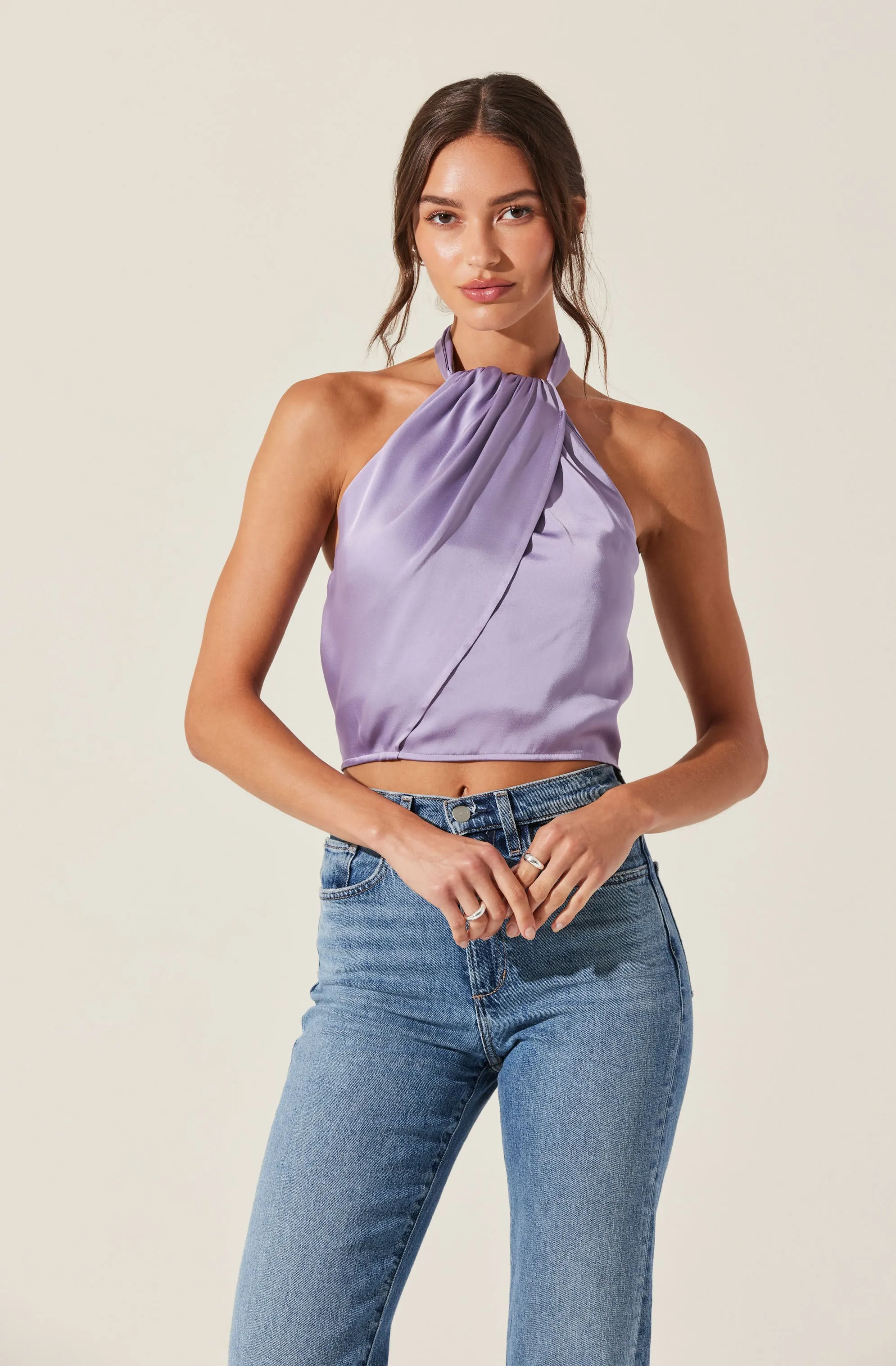 Draped Halter Neck Top sold by Astr