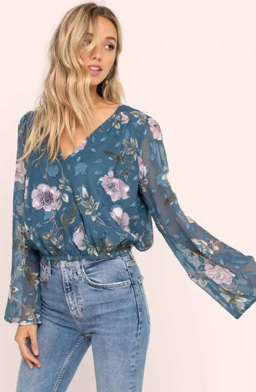 Surplice Floral Burnout Top sold by Astr