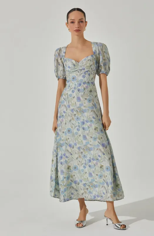 Sweetheart Puff Sleeve Midi Dress sold by Astr