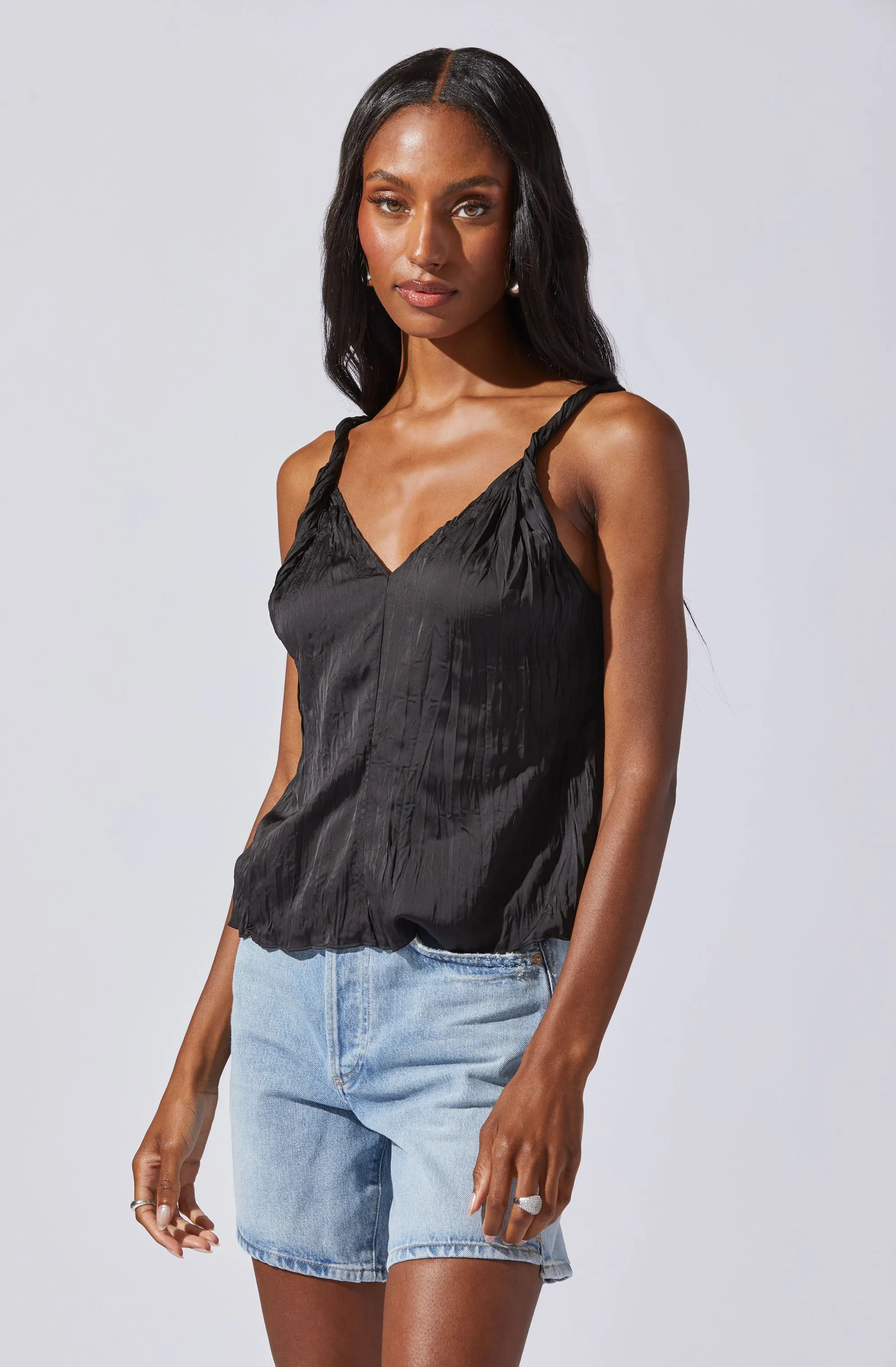 Plisse V-Neck Tank Top sold by Astr product image thumbnail 3