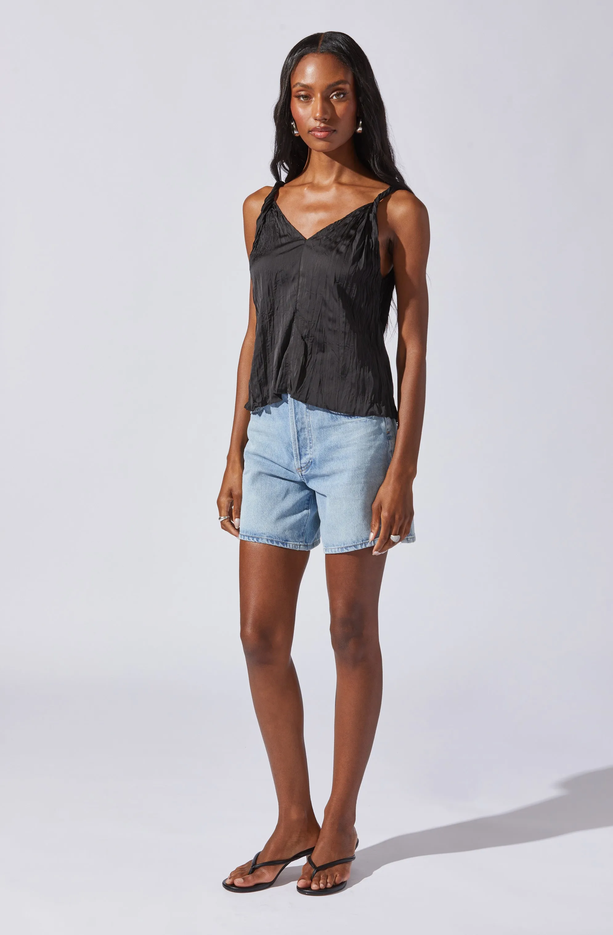 Plisse V-Neck Tank Top sold by Astr product image thumbnail 4
