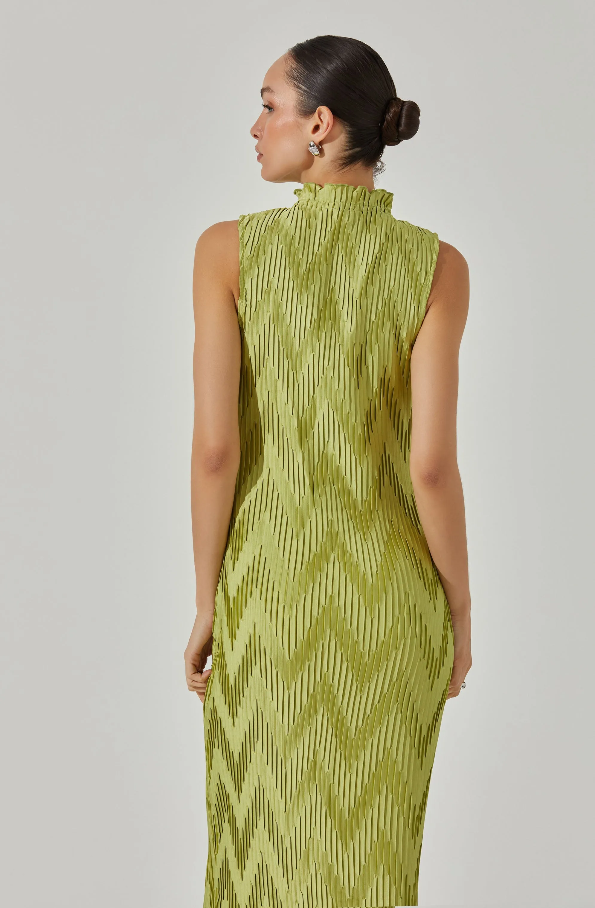 Textured Plisse Mock Neck Midi Dress sold by Astr product image thumbnail 4