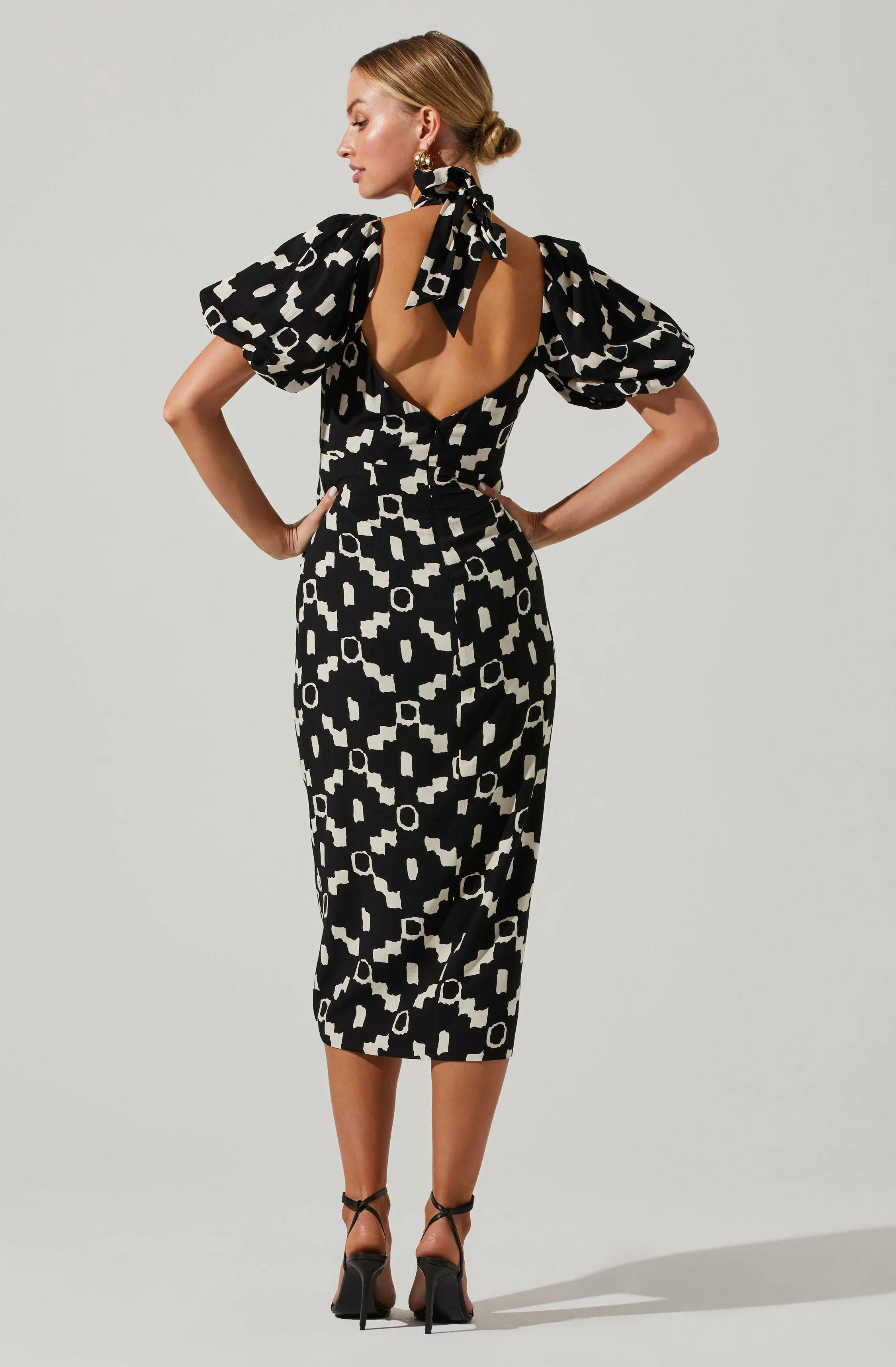 Hailey Geo Print Halter Midi Dress sold by Astr product image thumbnail 4