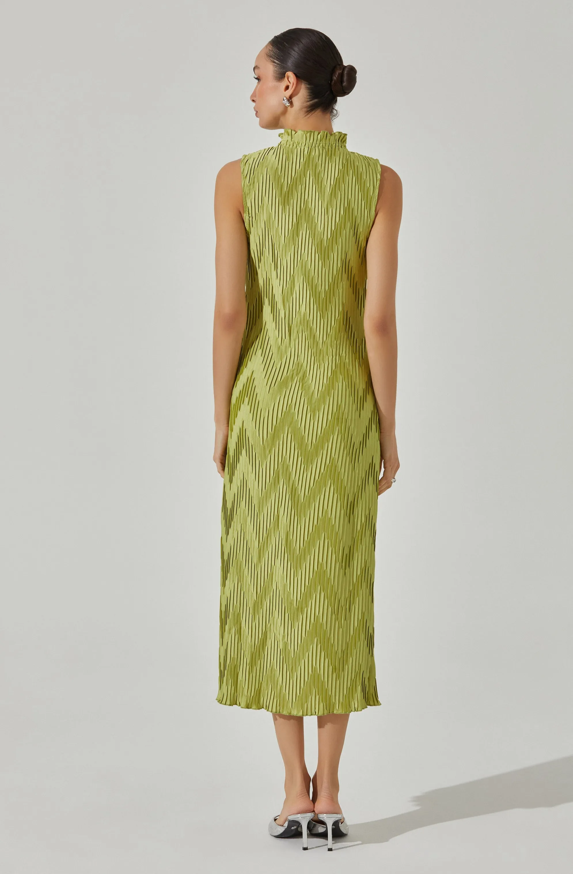 Textured Plisse Mock Neck Midi Dress sold by Astr product image thumbnail 5