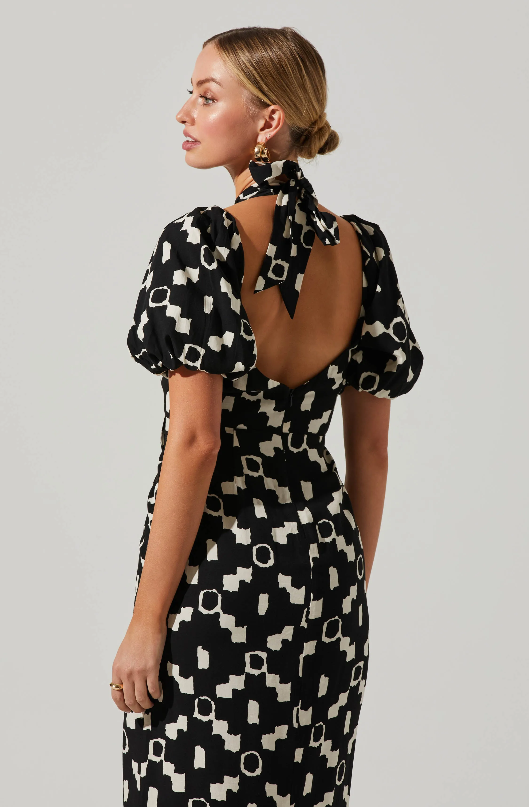 Hailey Geo Print Halter Midi Dress sold by Astr product image thumbnail 3