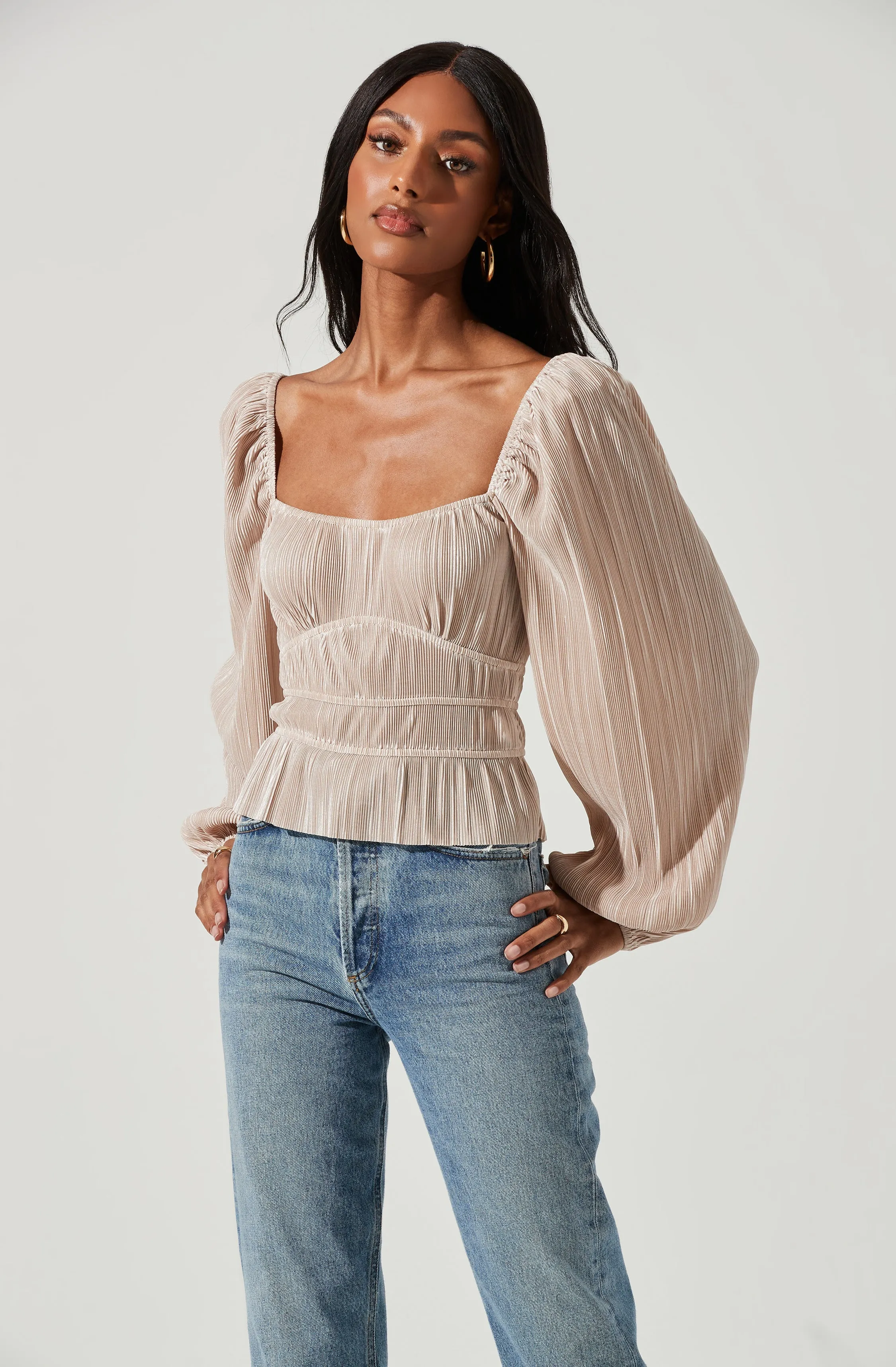 Ziva Plisse Long Sleeve Top sold by Astr product image thumbnail 3