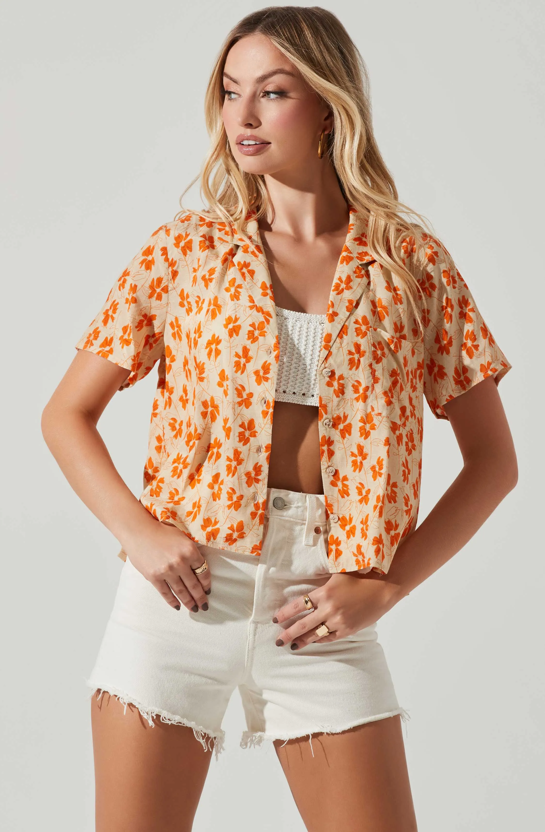 Tourist Floral Print Button Down Top sold by Astr product image thumbnail 2