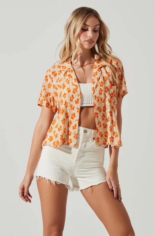 Tourist Floral Print Button Down Top sold by Astr