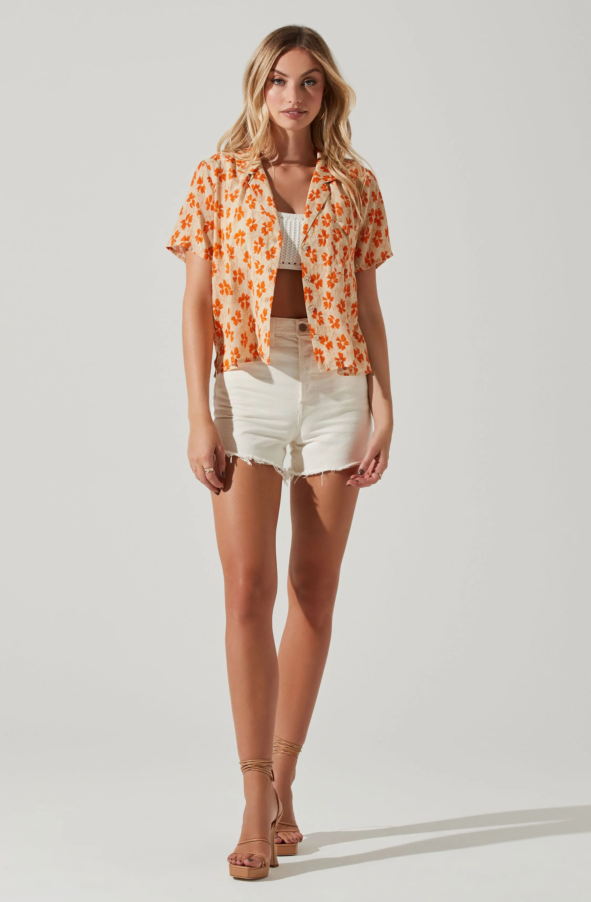 Tourist Floral Print Button Down Top sold by Astr product image thumbnail 3