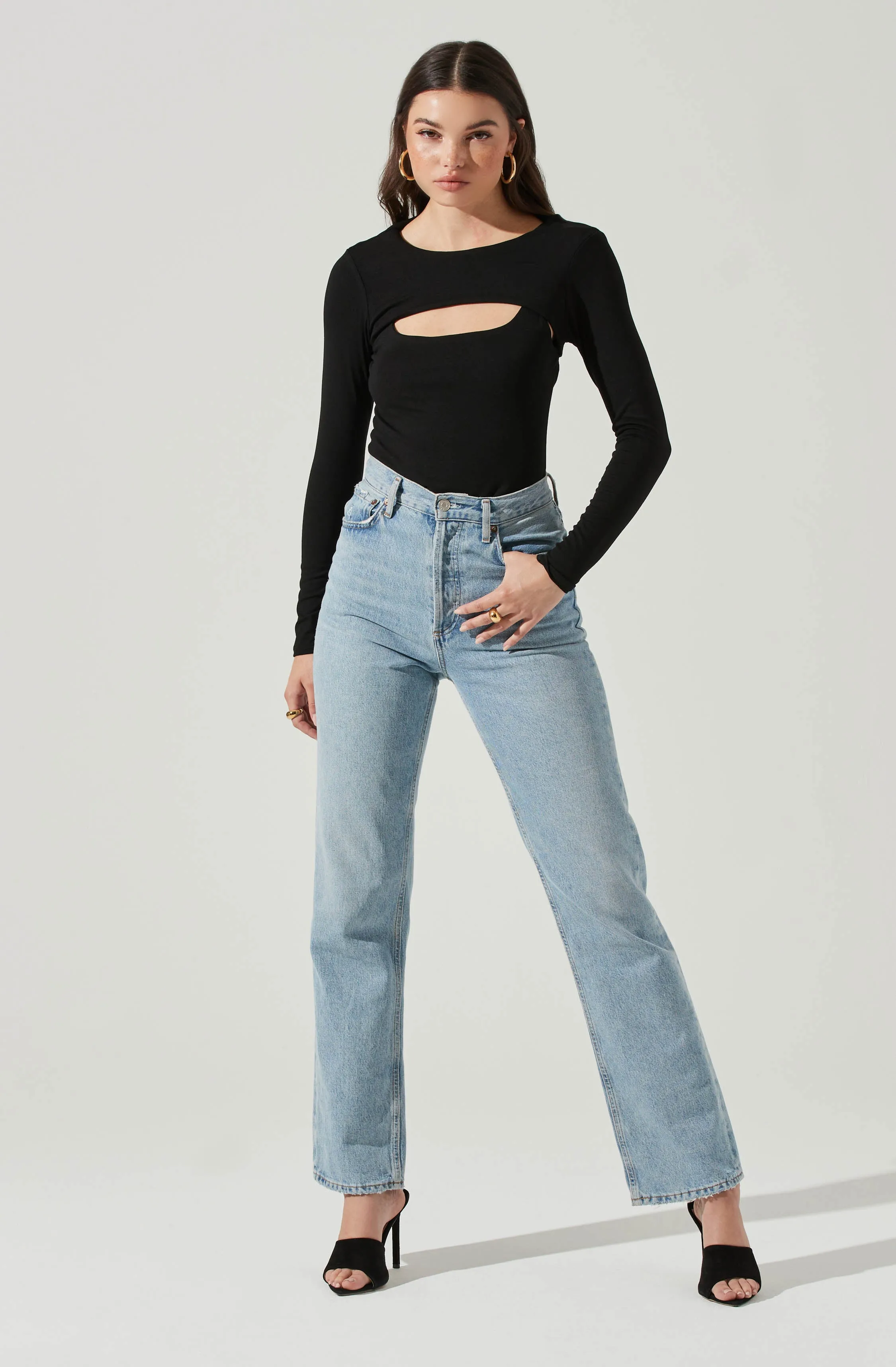 Long Sleeve Cutout Front Bodysuit sold by Astr product image thumbnail 2