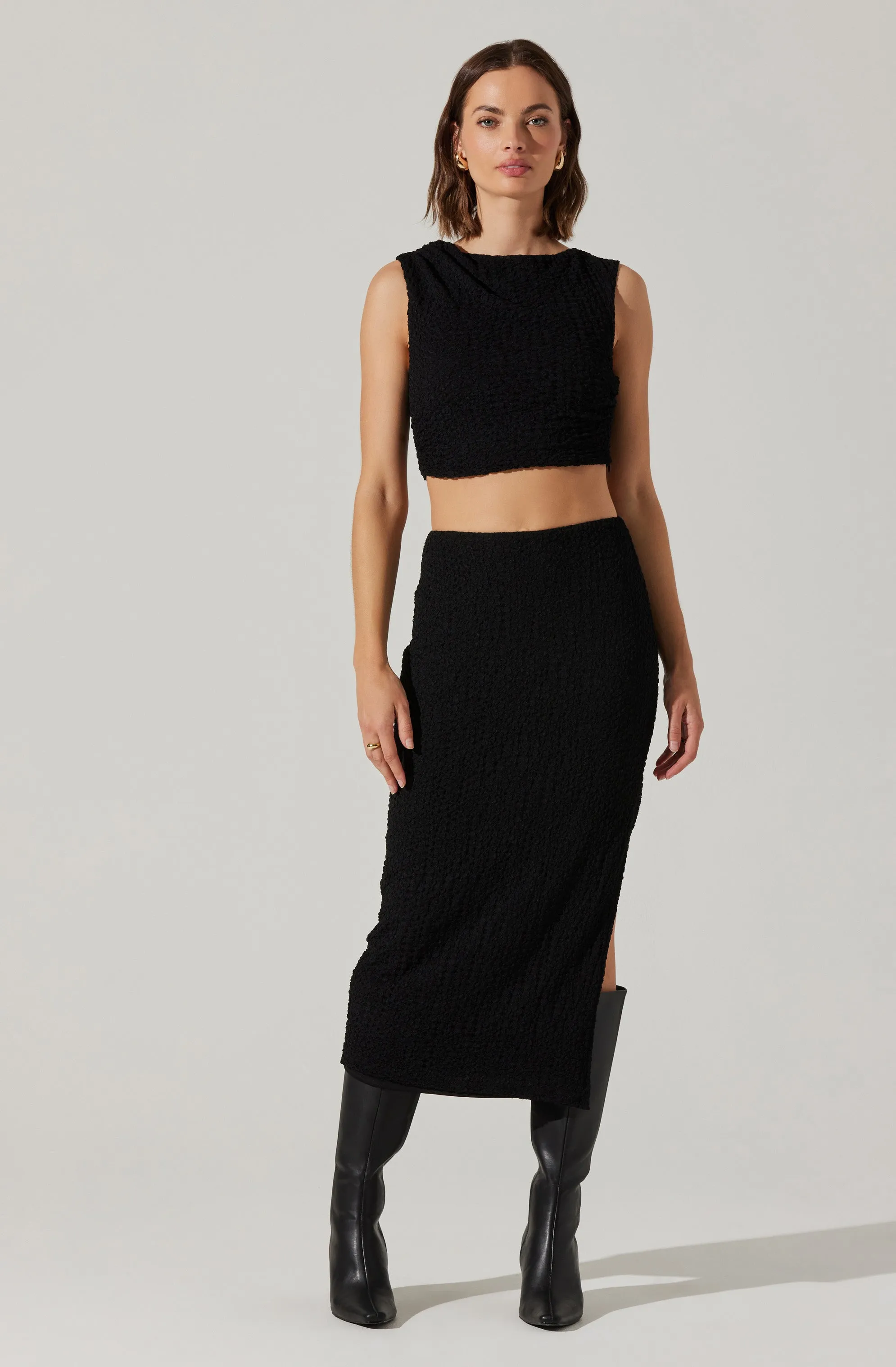 Keely Textured Sleeveless Crop Top sold by Astr product image thumbnail 2
