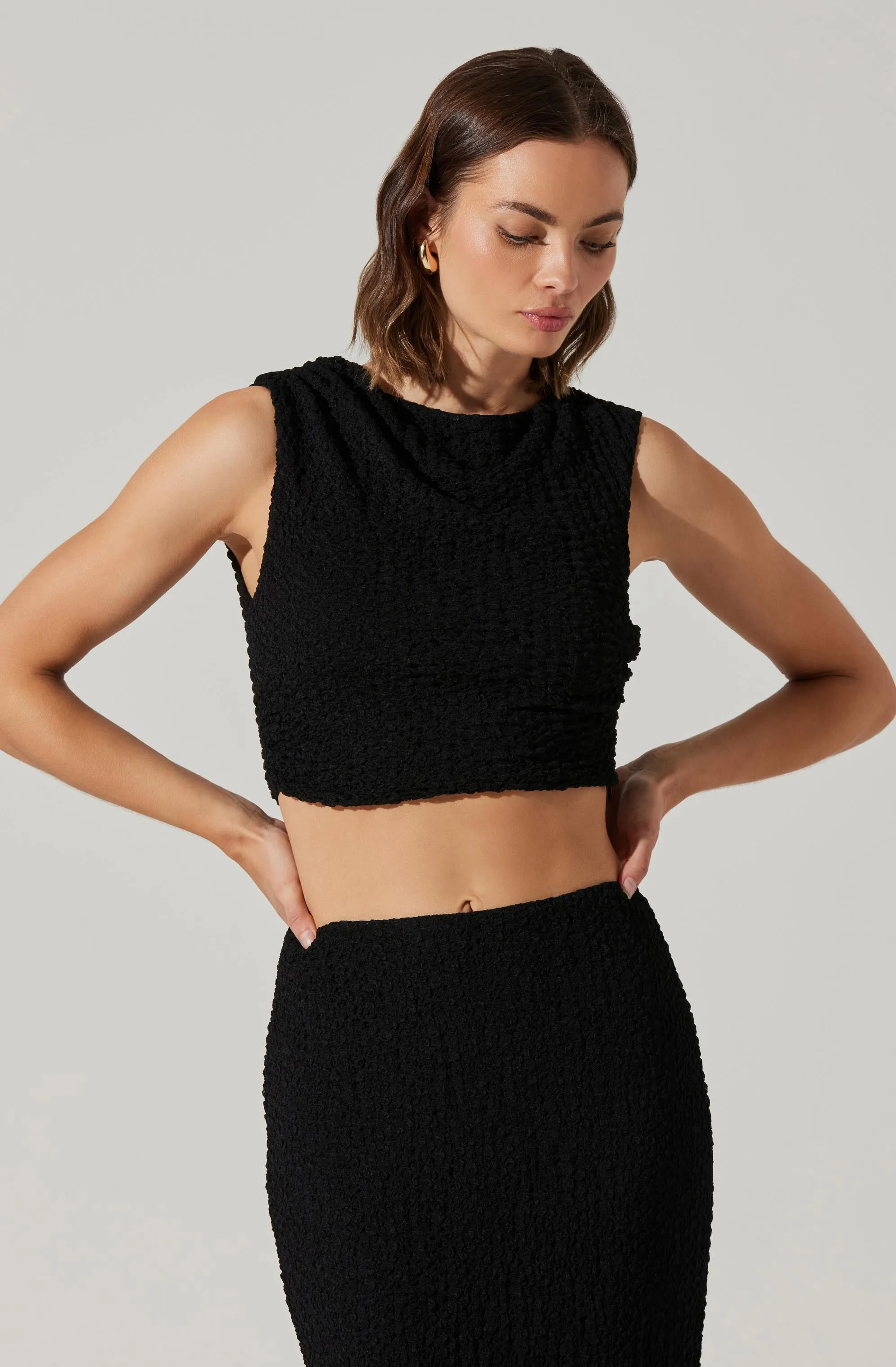 Keely Textured Sleeveless Crop Top sold by Astr product image thumbnail 3