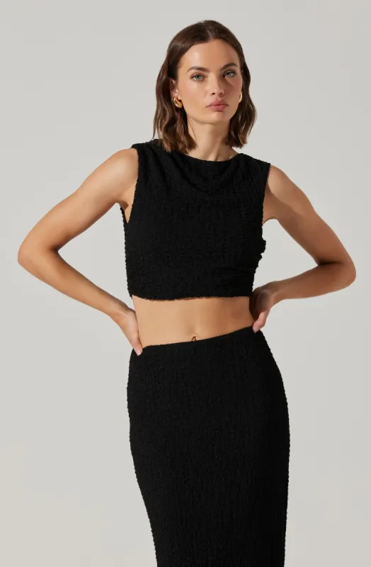 Keely Textured Sleeveless Crop Top sold by Astr