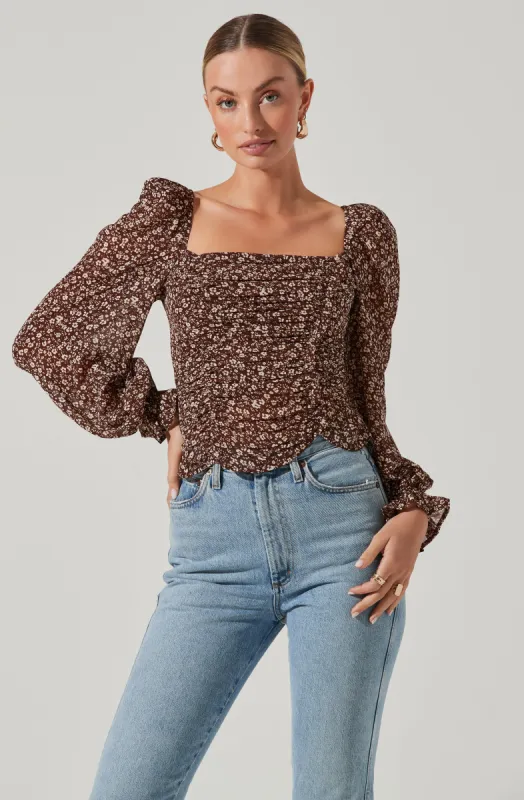 Tonina Floral Puff Sleeve Top sold by Astr