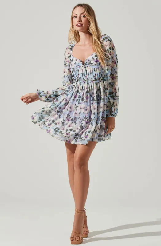 Carina Floral Open Back Mini Dress sold by Astr