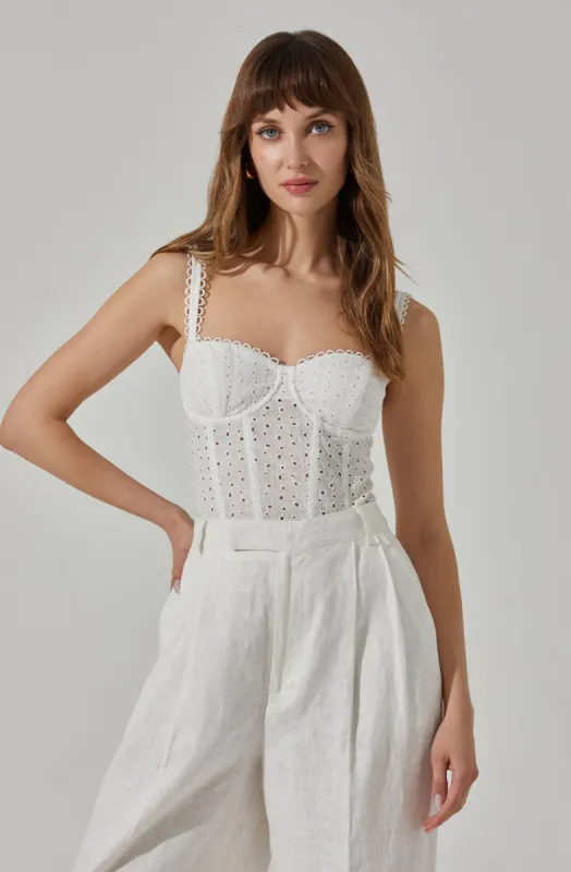Eyelet Corset Top sold by Astr