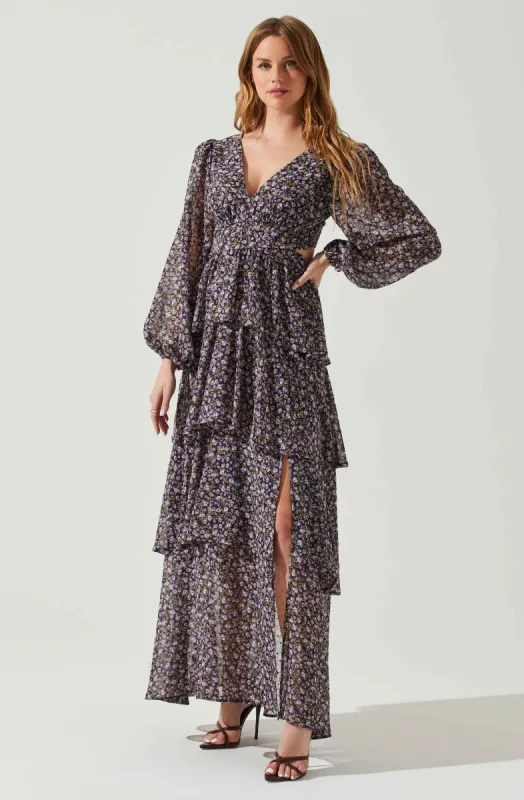 Anora Floral Tiered Maxi Dress sold by Astr