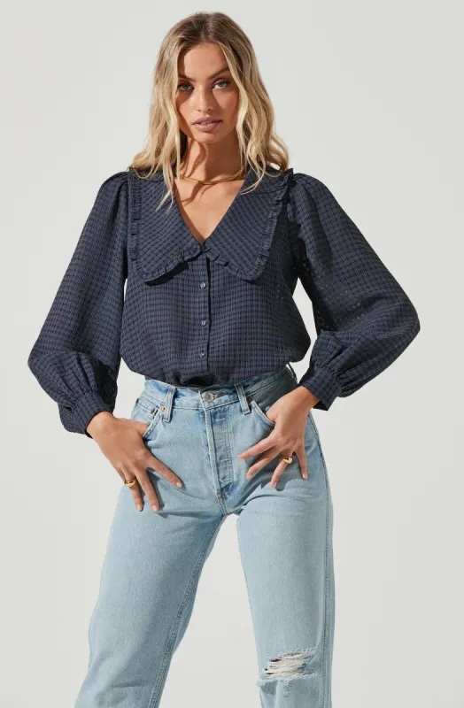 Long Sleeve Oversize Collar Shirt sold by Astr