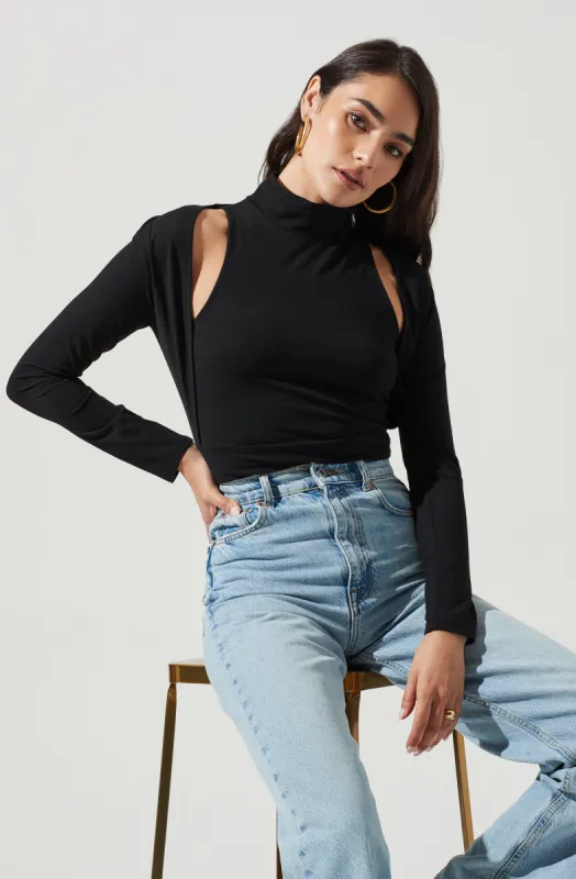 Long Sleeve Mock Neck Shrug sold by Astr