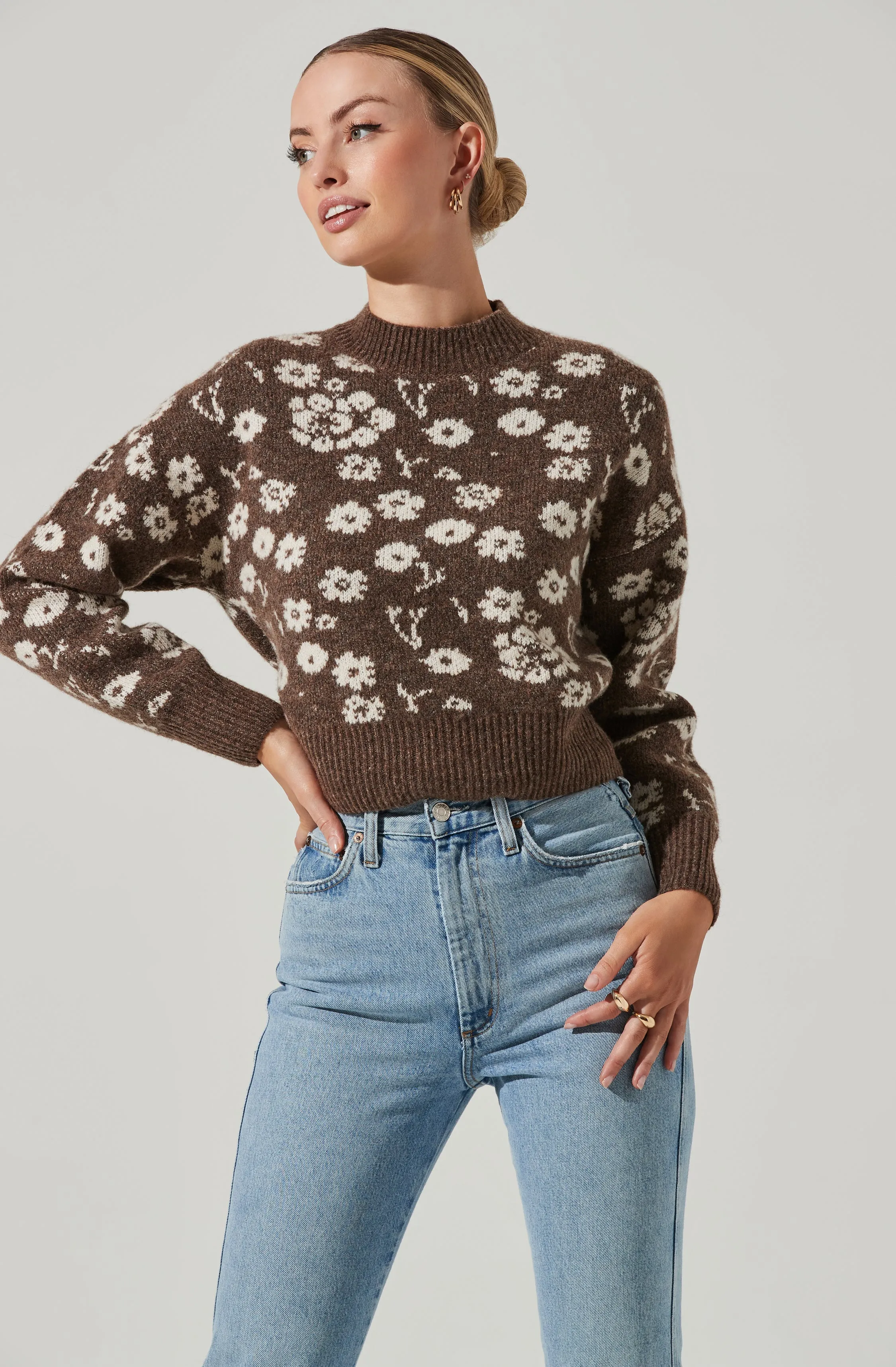 Saira Floral Sweater sold by Astr