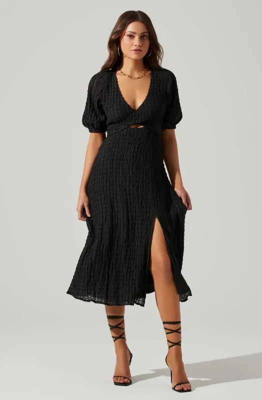 Cross Bust Tie Back Midi Dress made by Astr