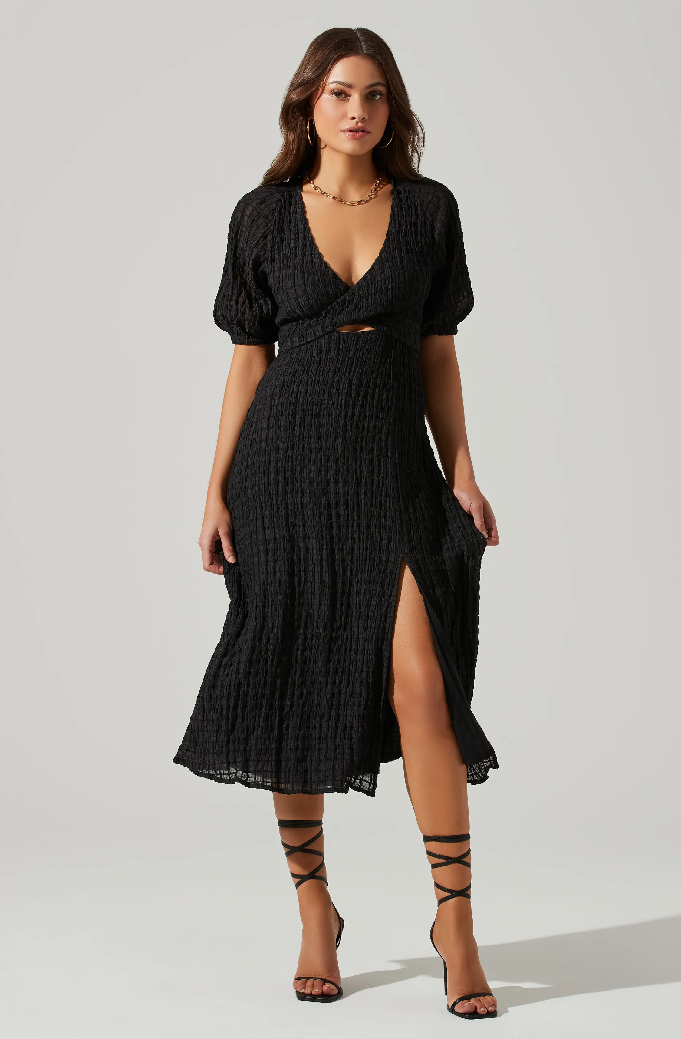 Cross Bust Tie Back Midi Dress sold by Astr