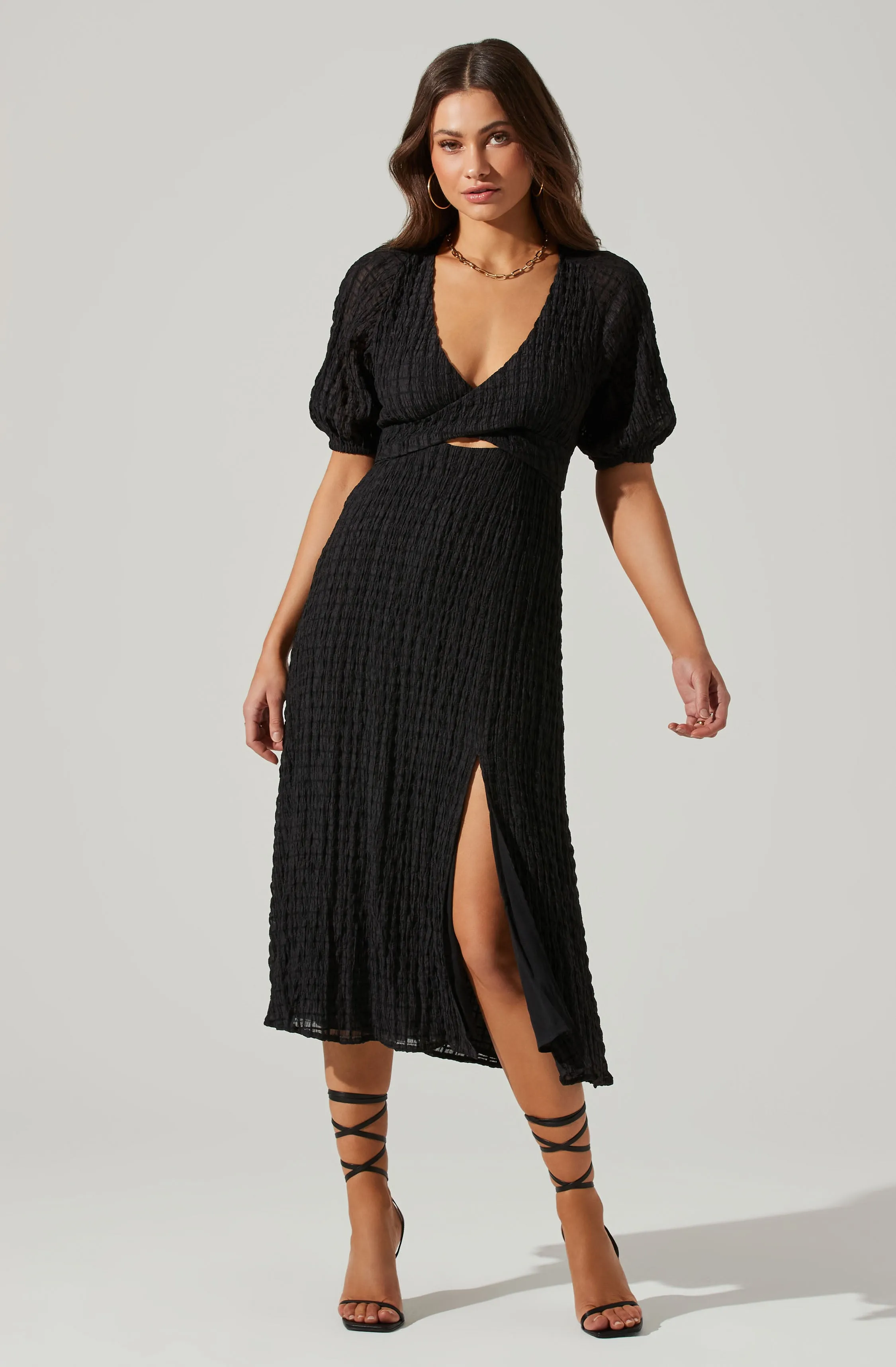 Cross Bust Tie Back Midi Dress sold by Astr product image thumbnail 3