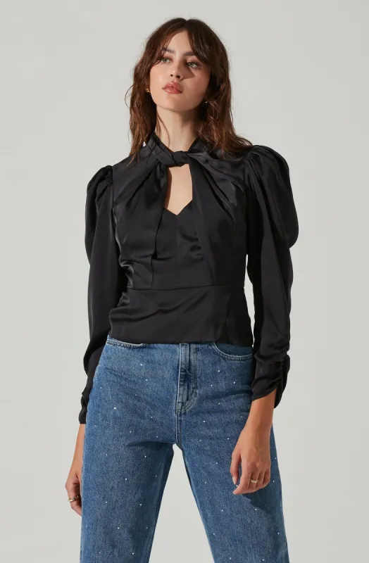 Twist Mock Neck Top sold by Astr