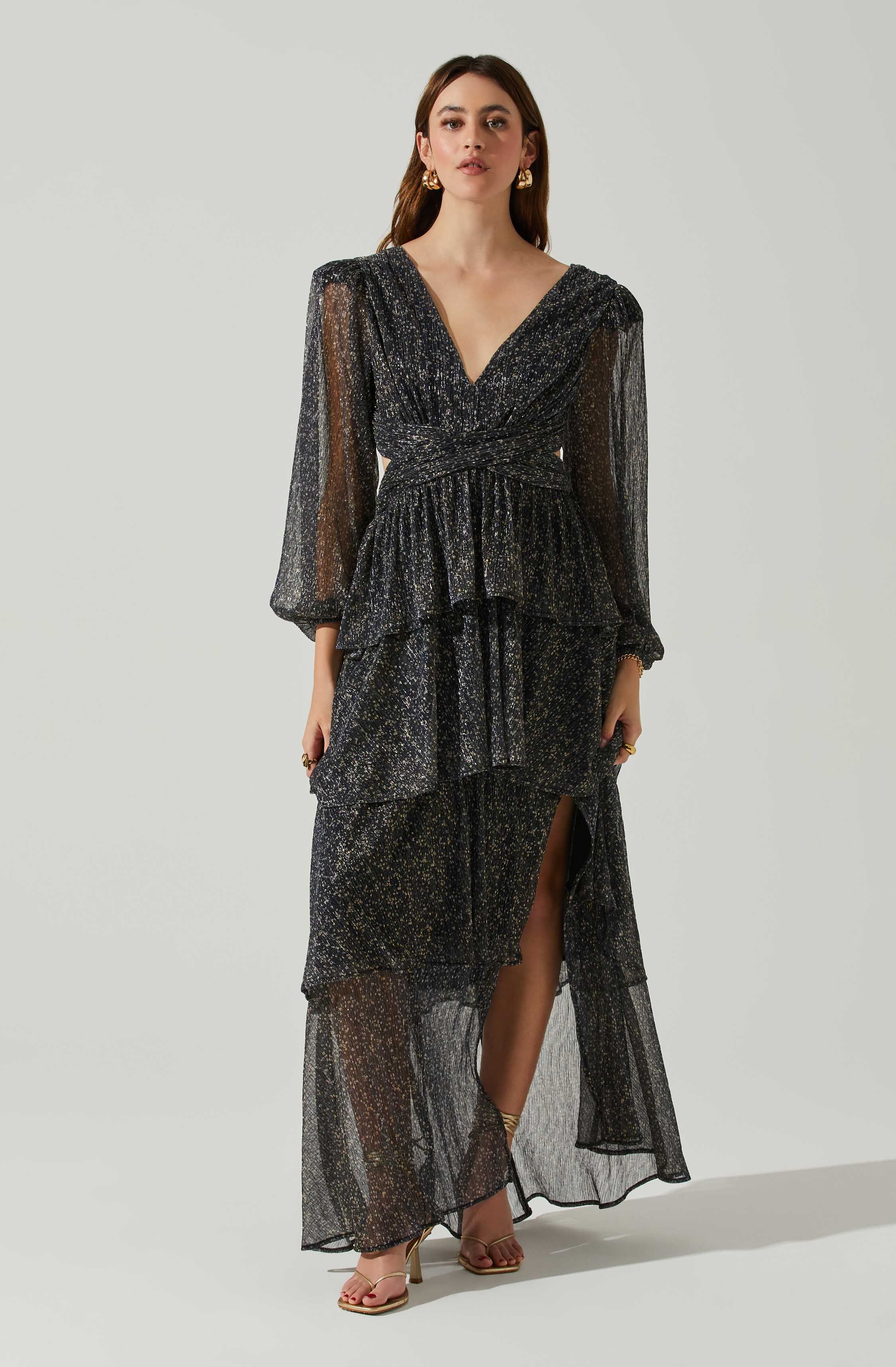 Anora Floral Tiered Maxi Dress sold by Astr