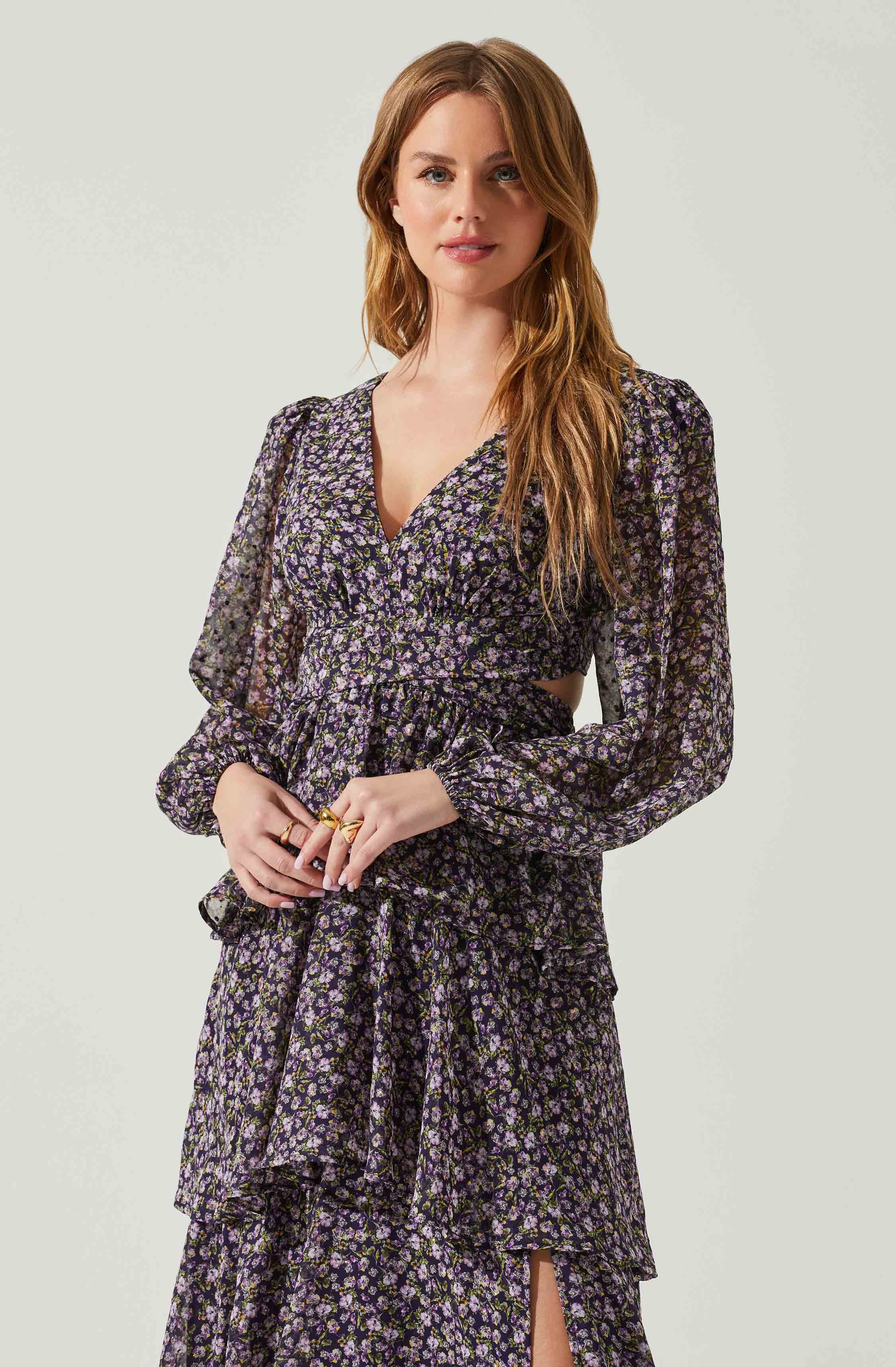 Anora Floral Tiered Maxi Dress sold by Astr product image thumbnail 4