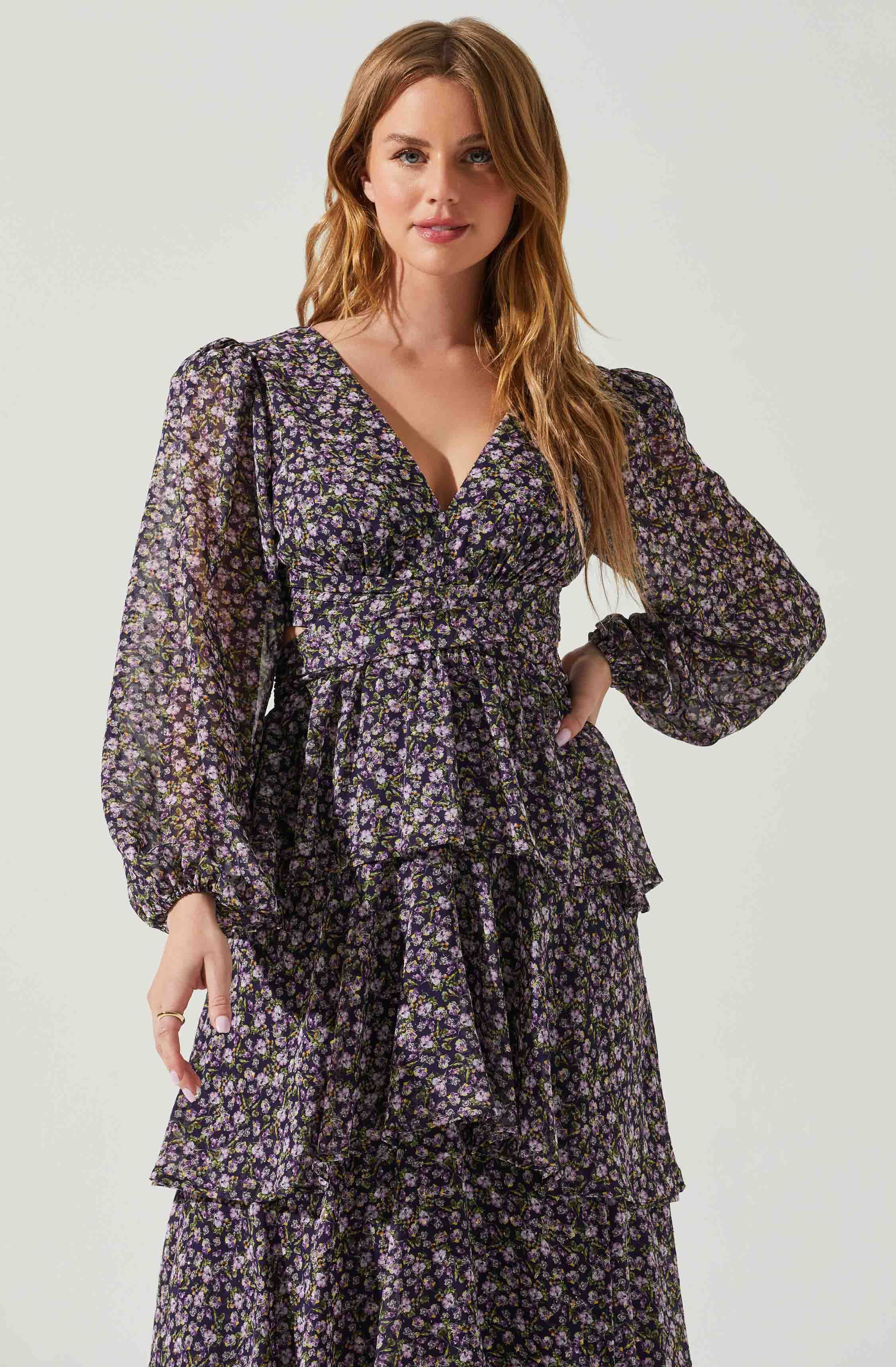 Anora Floral Tiered Maxi Dress sold by Astr product image thumbnail 2