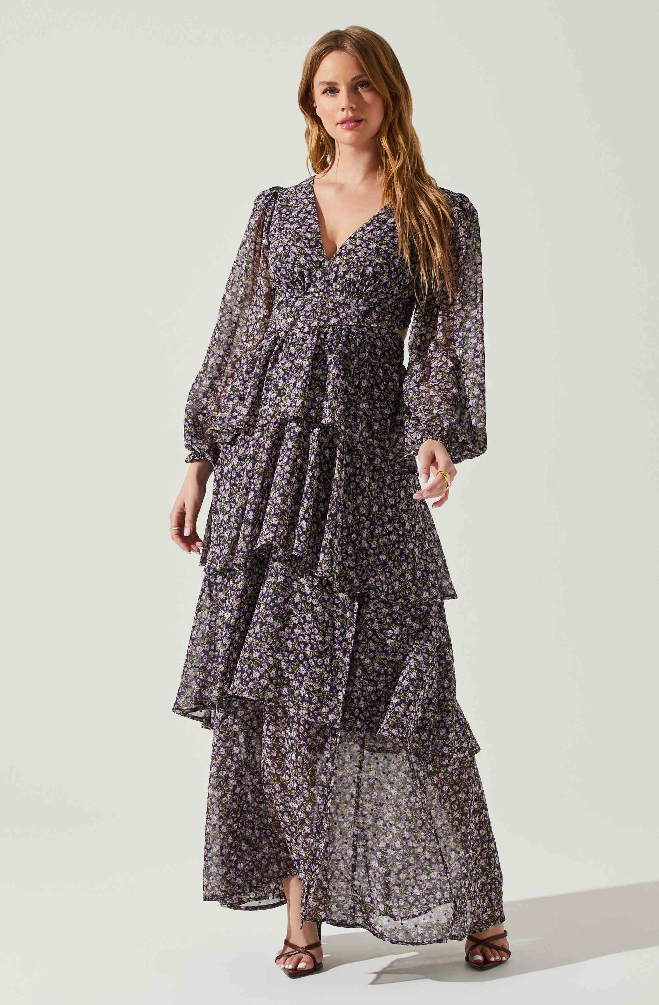 Anora Floral Tiered Maxi Dress sold by Astr product image thumbnail 3