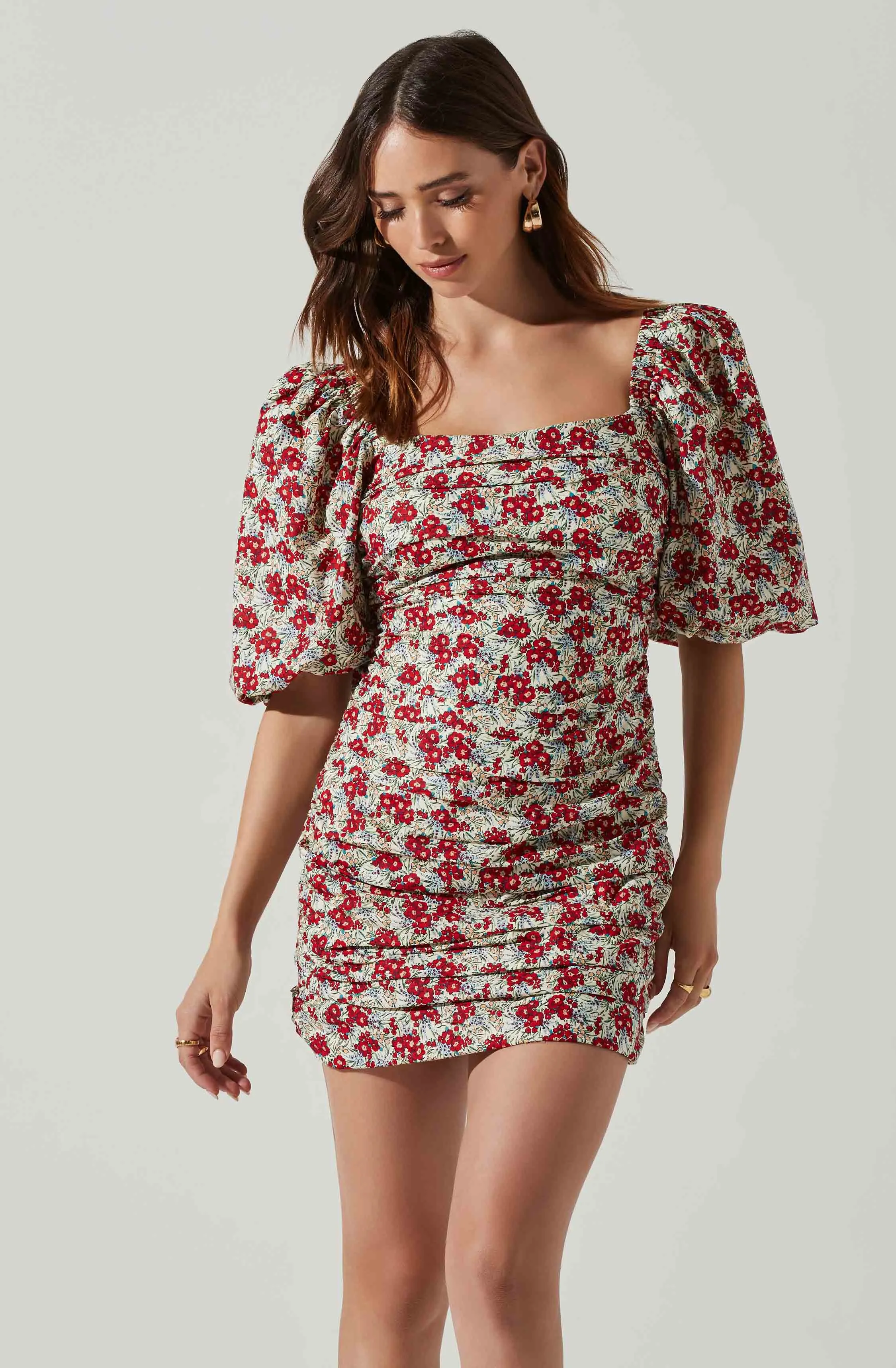 Verina Puff Sleeve Floral Mini Dress sold by Astr product image thumbnail 2