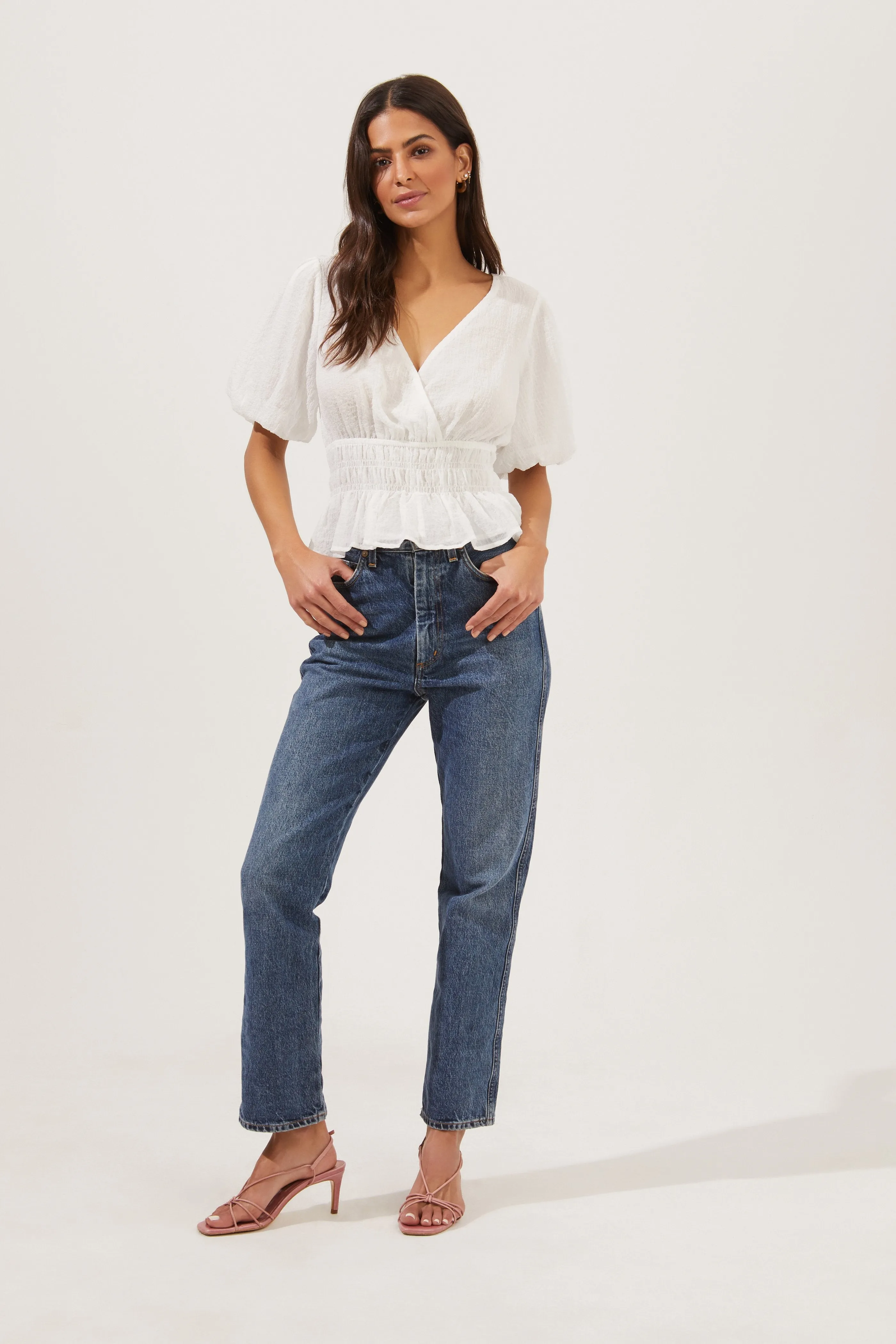 Bubble Sleeve Smocked Top sold by Astr product image thumbnail 3