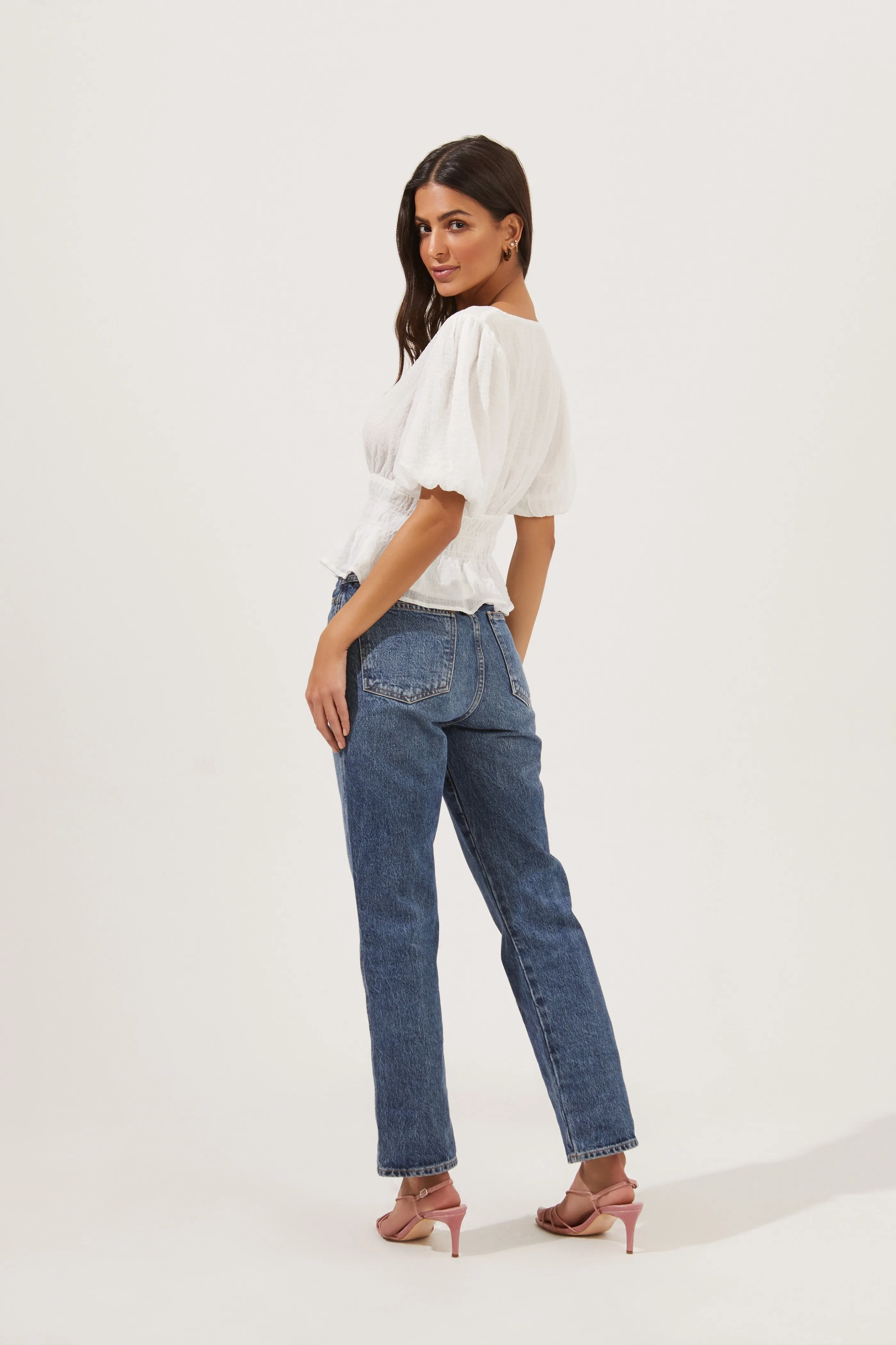 Bubble Sleeve Smocked Top sold by Astr product image thumbnail 4