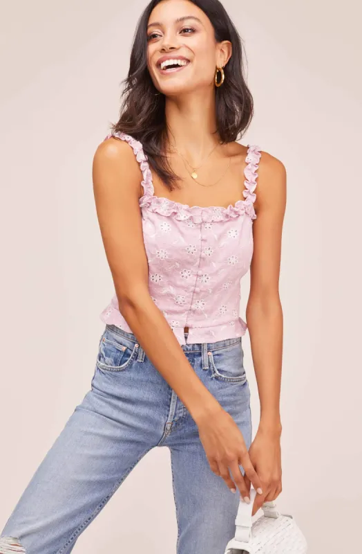 Esther Floral Eyelet Top sold by Astr