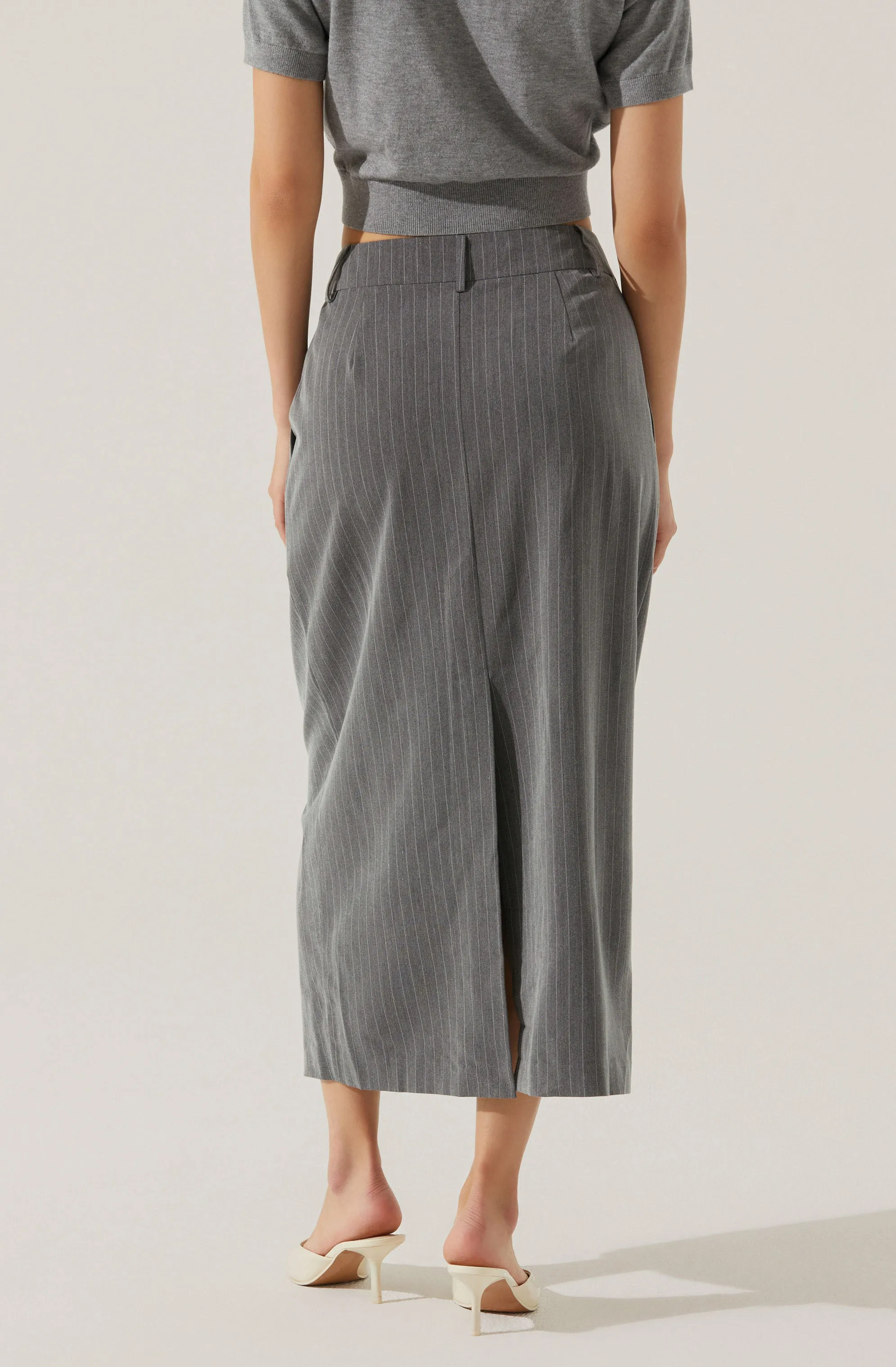Pinstripe Asymmetrical Waist Skirt sold by Astr product image thumbnail 3