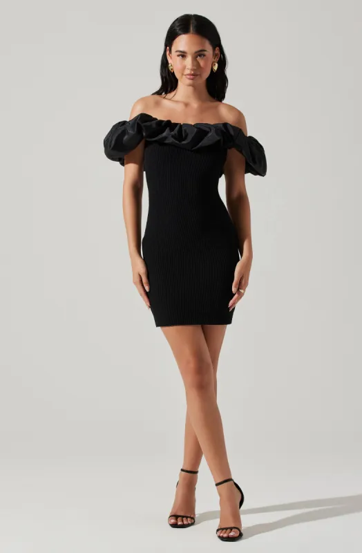 Cherie Off The Shoulder Mini Dress sold by Astr