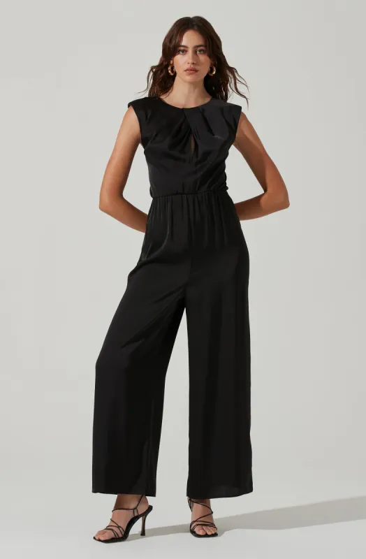 Inverted Pleat Neck Jumpsuit sold by Astr