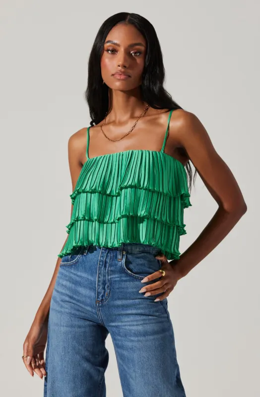 Calita Pleated Tier Sleeveless Top made by Astr