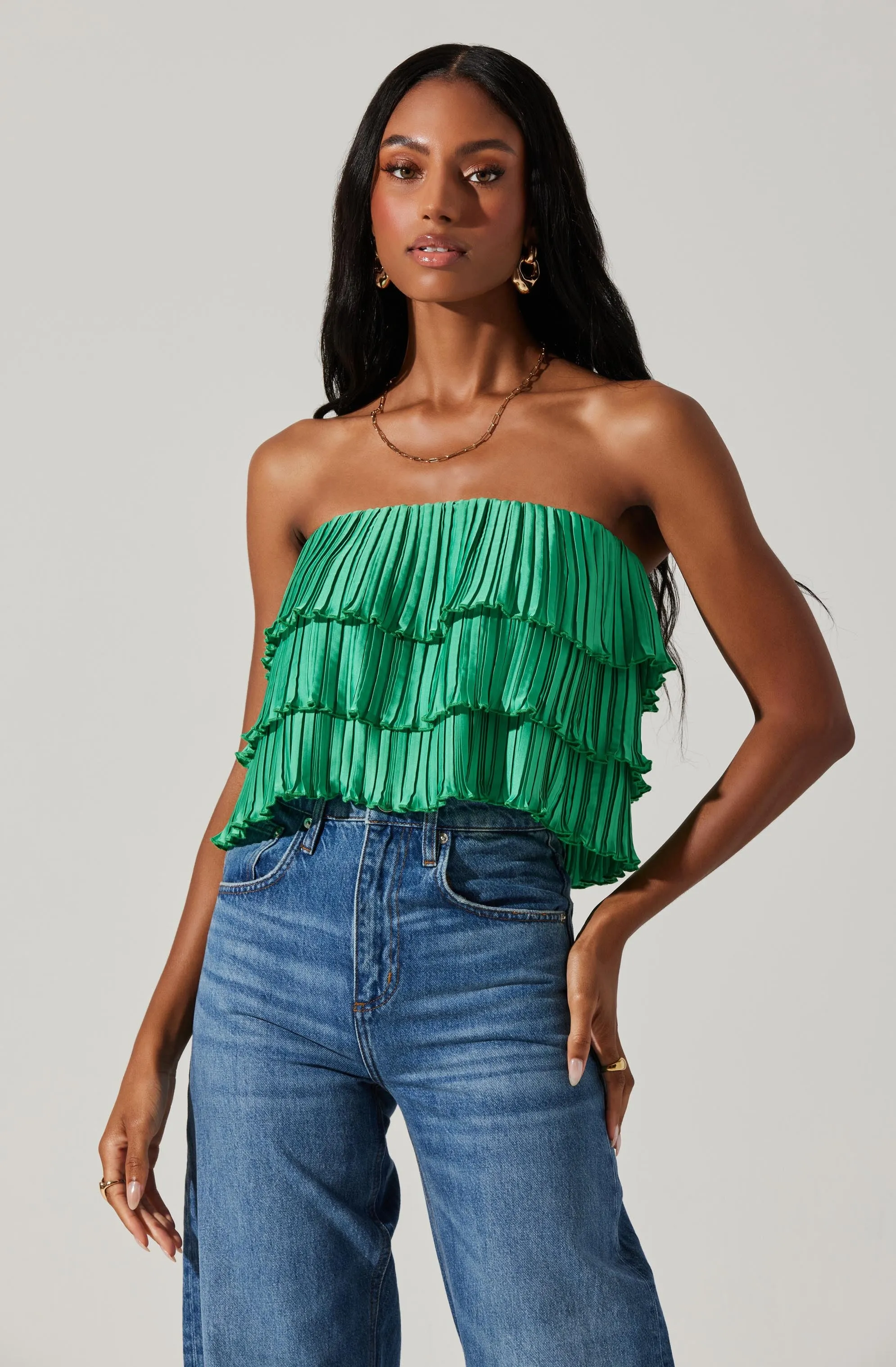 Calita Pleated Tier Sleeveless Top sold by Astr product image thumbnail 3